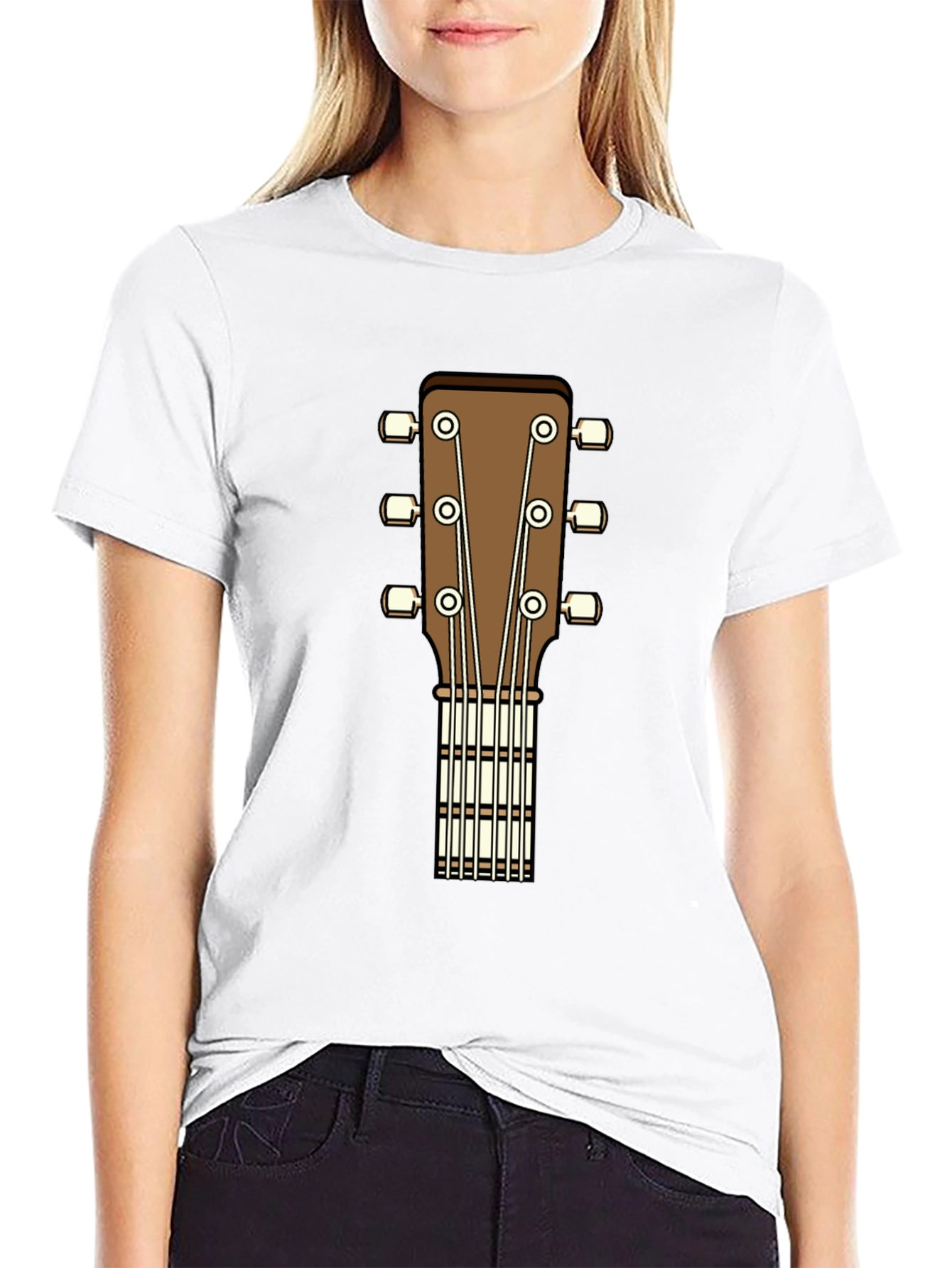 Acoustic Guitar Headstock Graphic T-Shirt