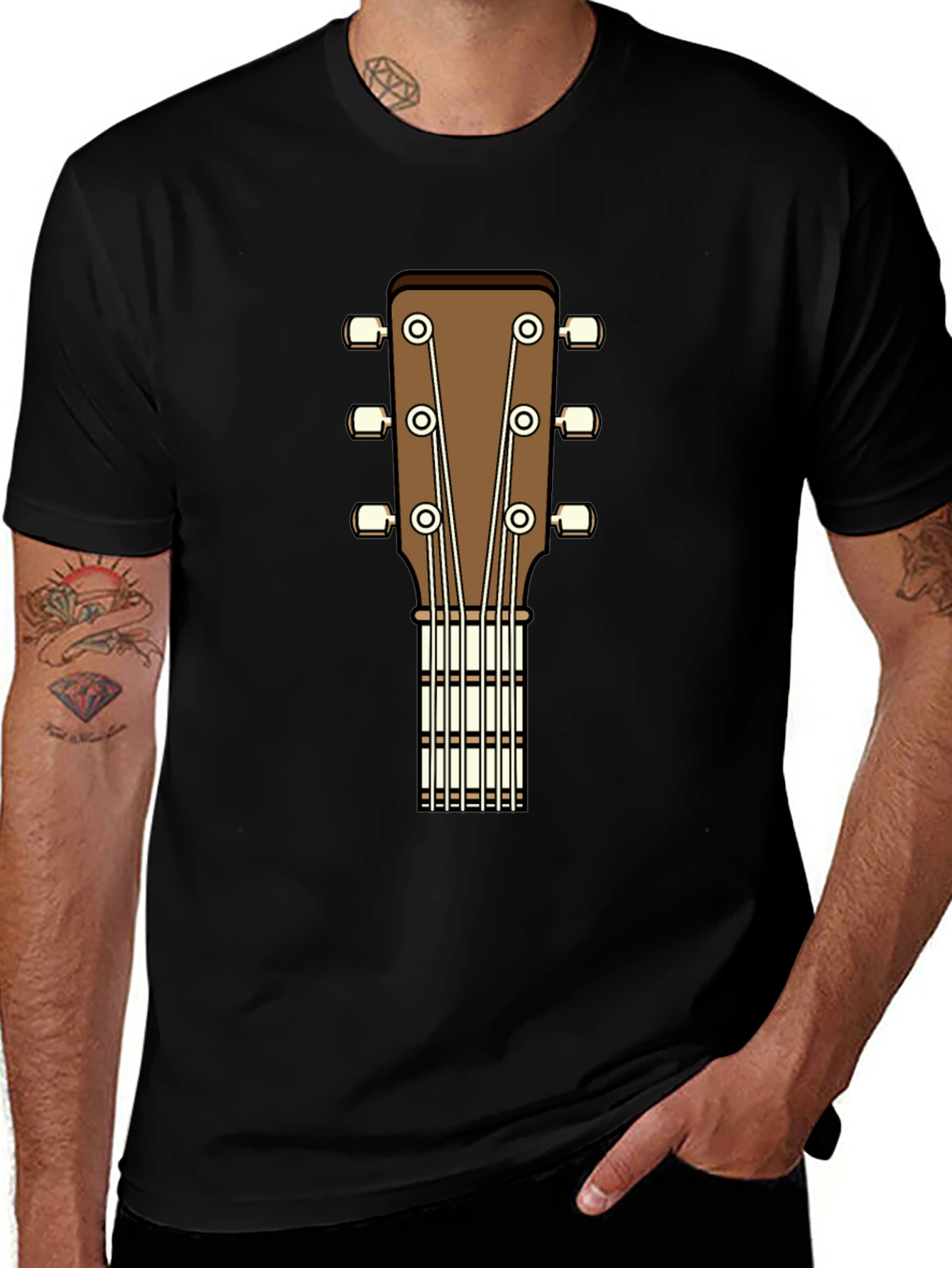 Acoustic Guitar Headstock Graphic T-Shirt