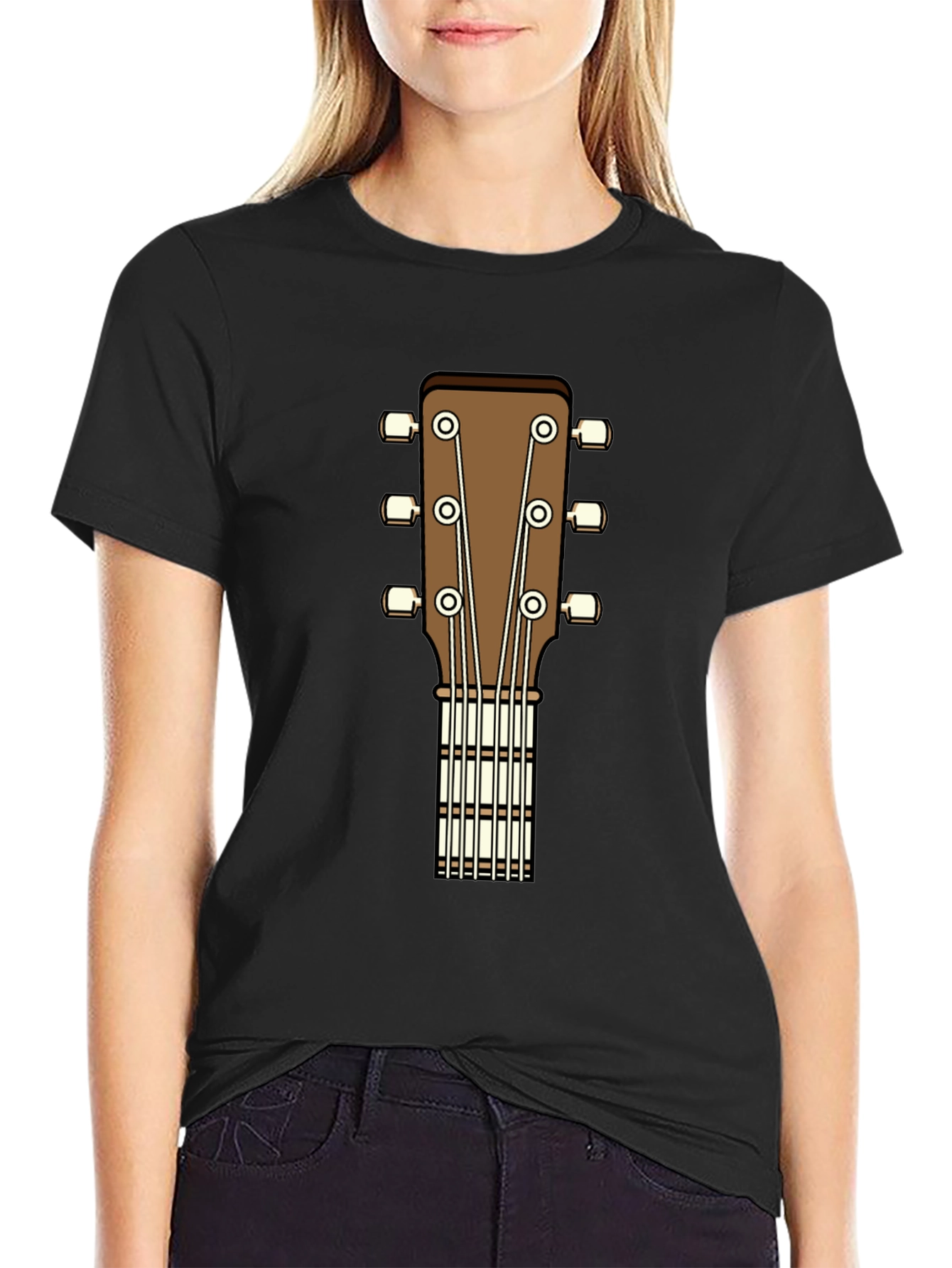 Acoustic Guitar Headstock Graphic T-Shirt