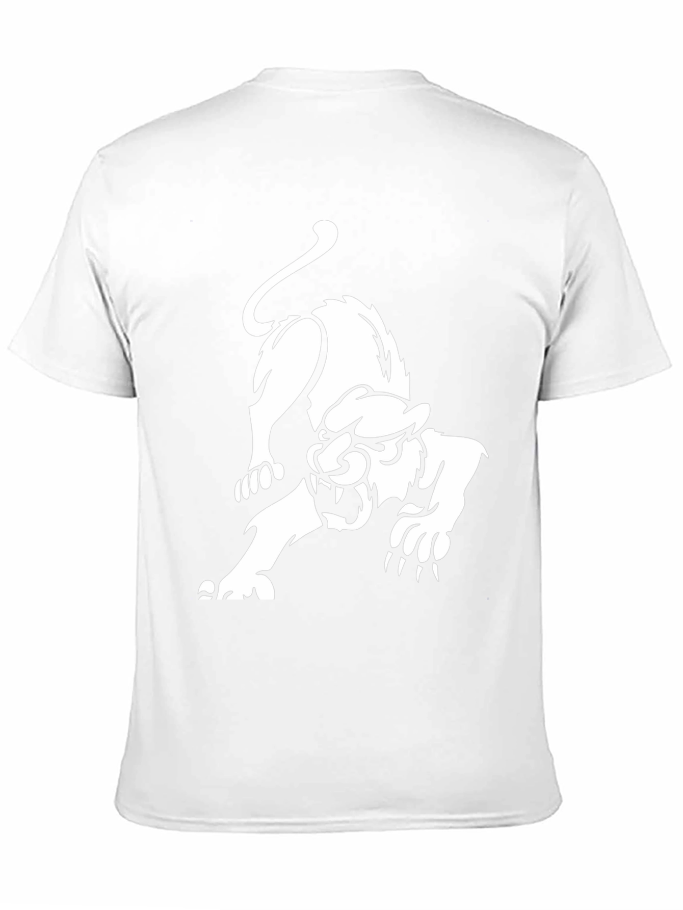 Black T-Shirt with White Panther Graphic
