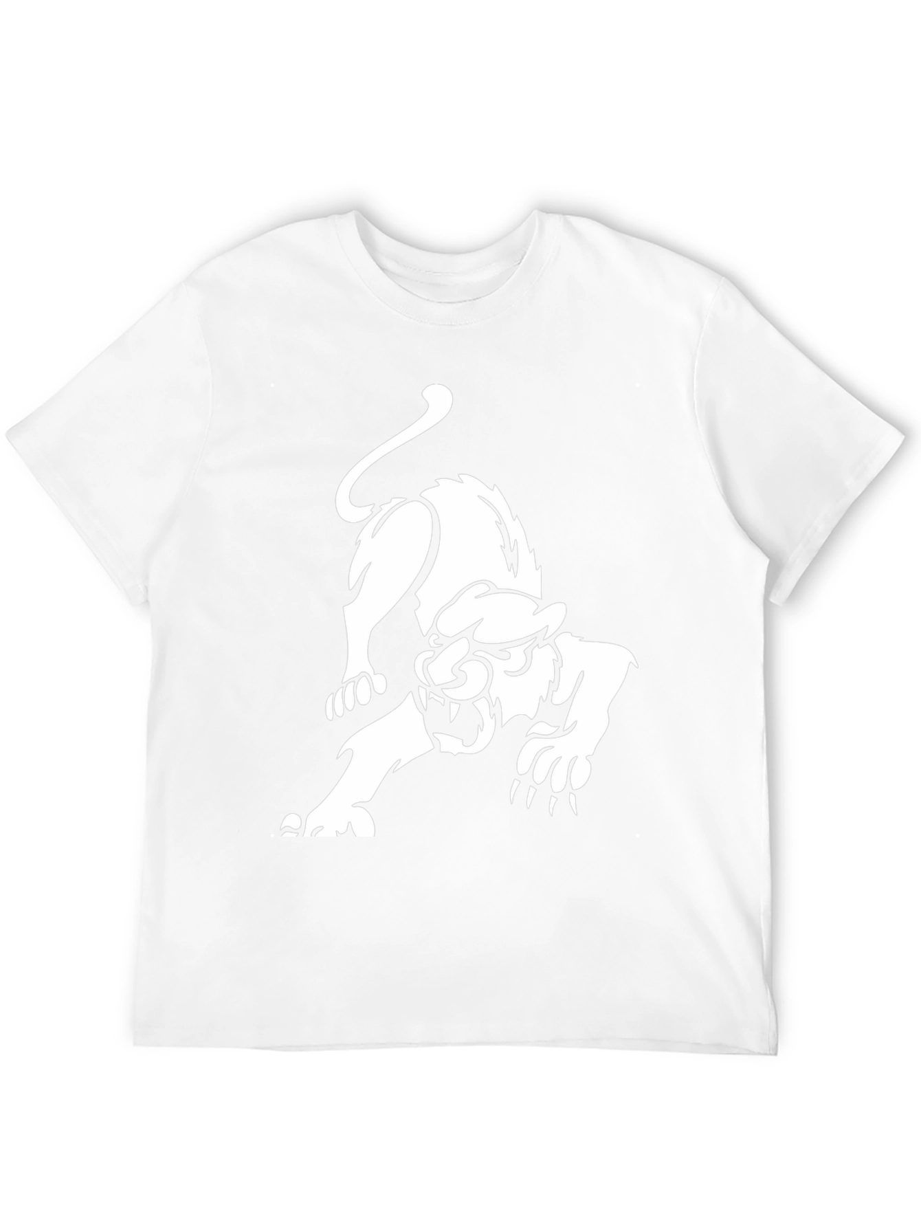Black T-Shirt with White Panther Graphic