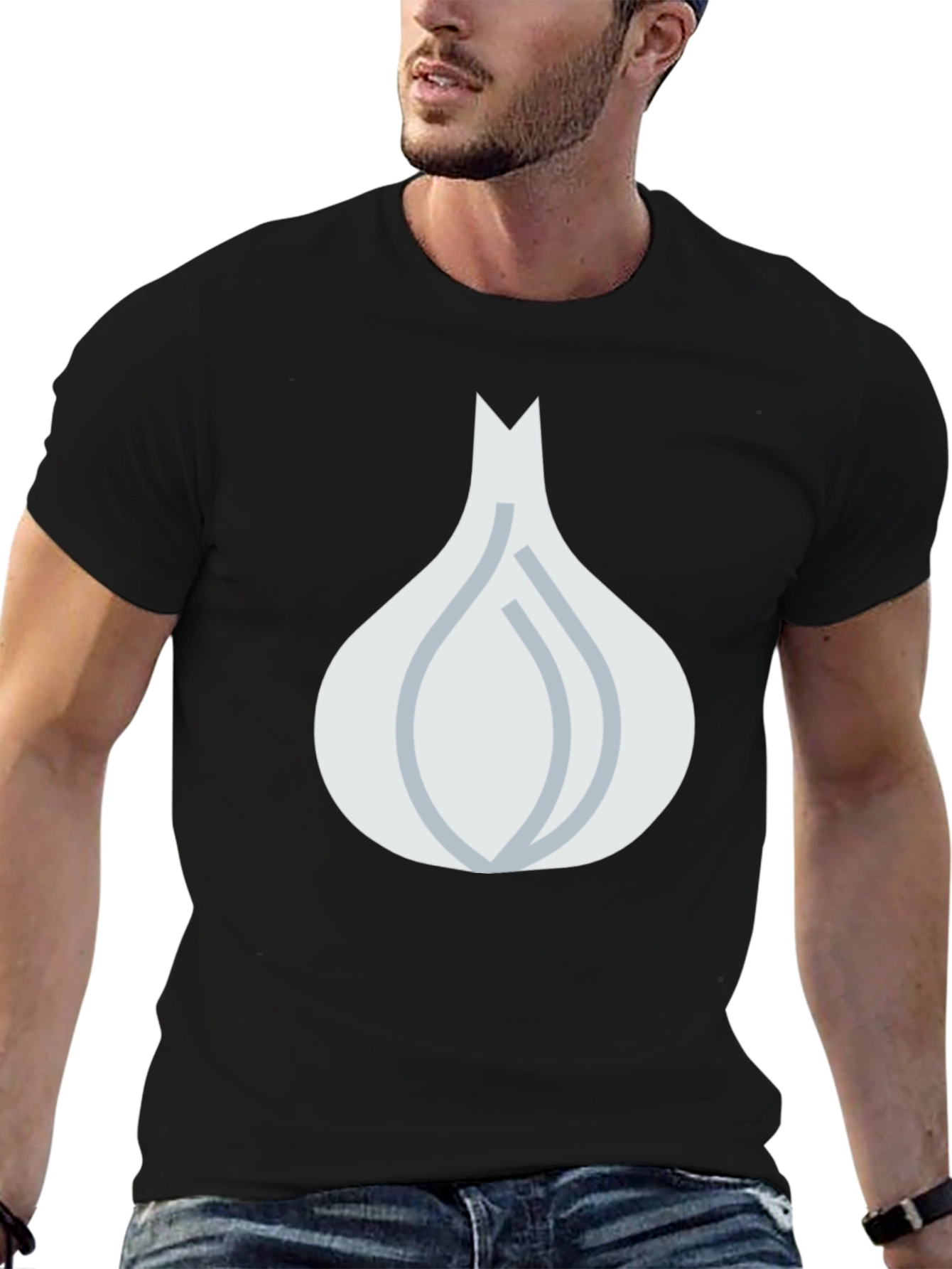 Garlic Graphic Tee - Black Cotton Blend T-Shirt