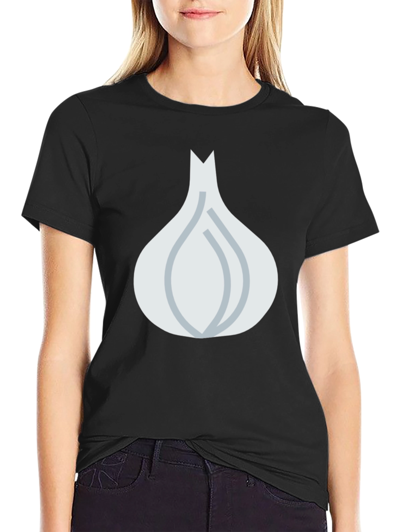 Garlic Graphic Tee - Black Cotton Blend T-Shirt