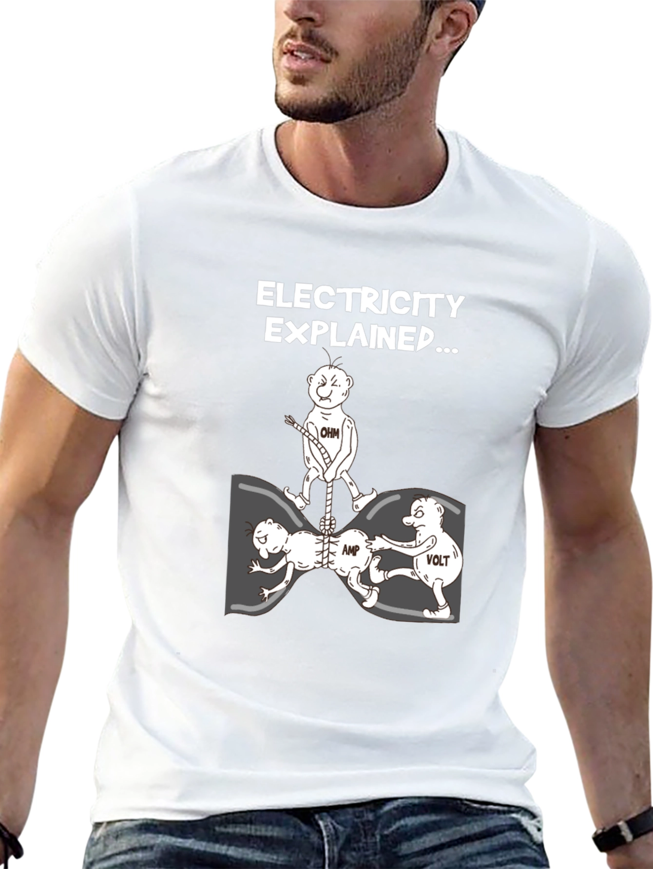 Electricity Explained Black Graphic Tee