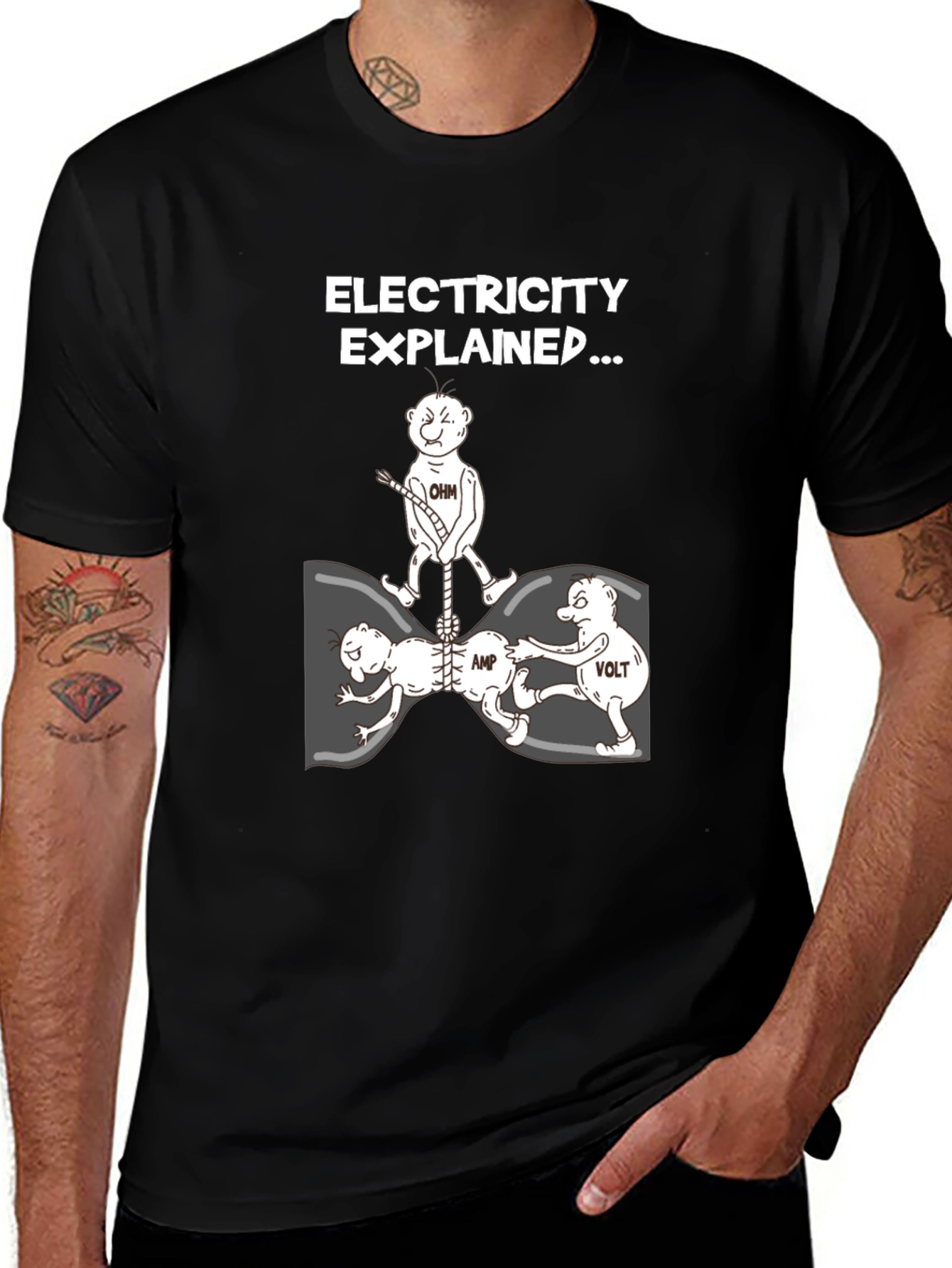 Electricity Explained Black Graphic Tee