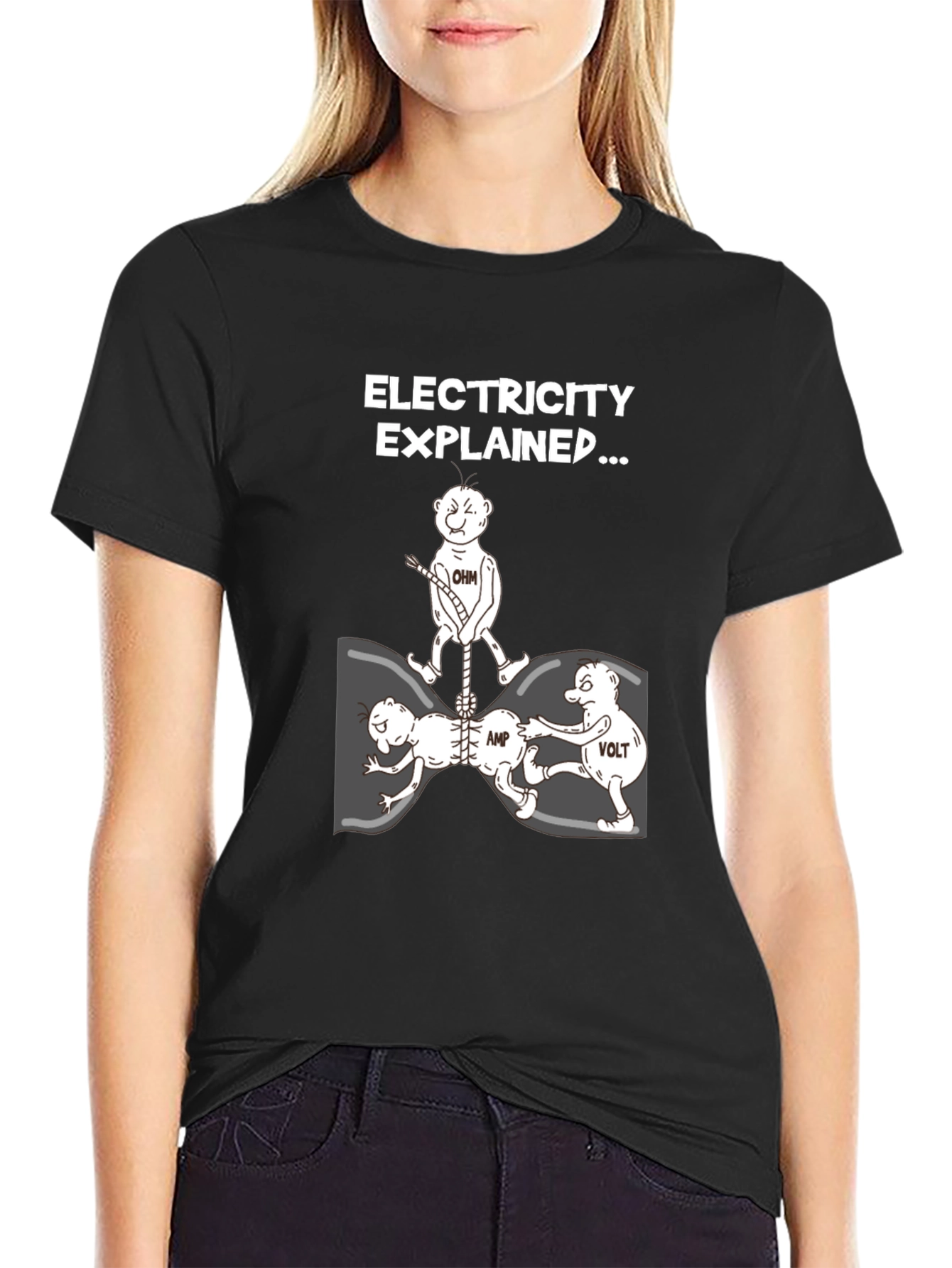 Electricity Explained Black Graphic Tee