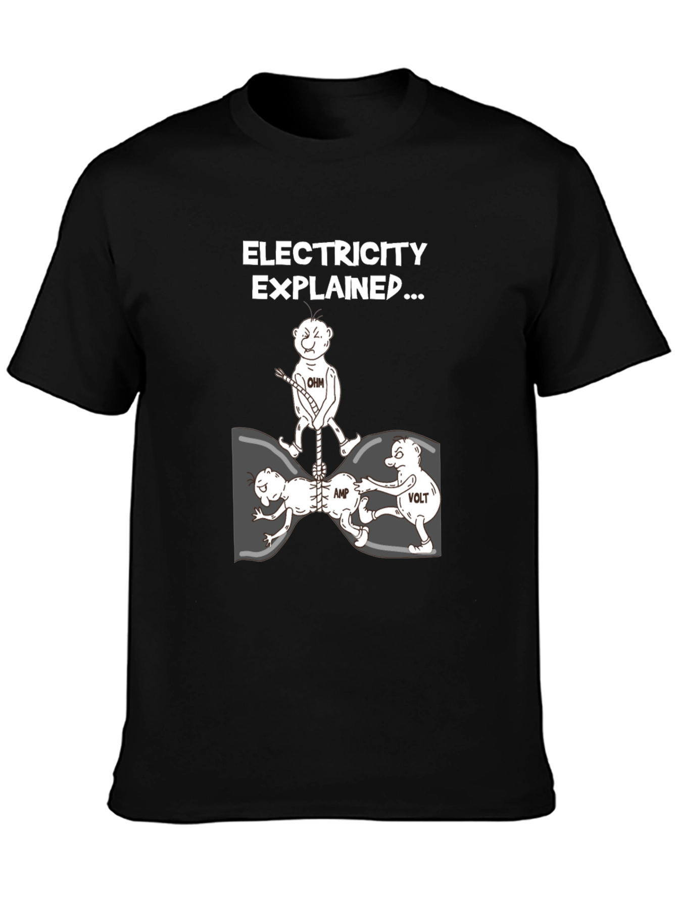 Electricity Explained Black Graphic Tee