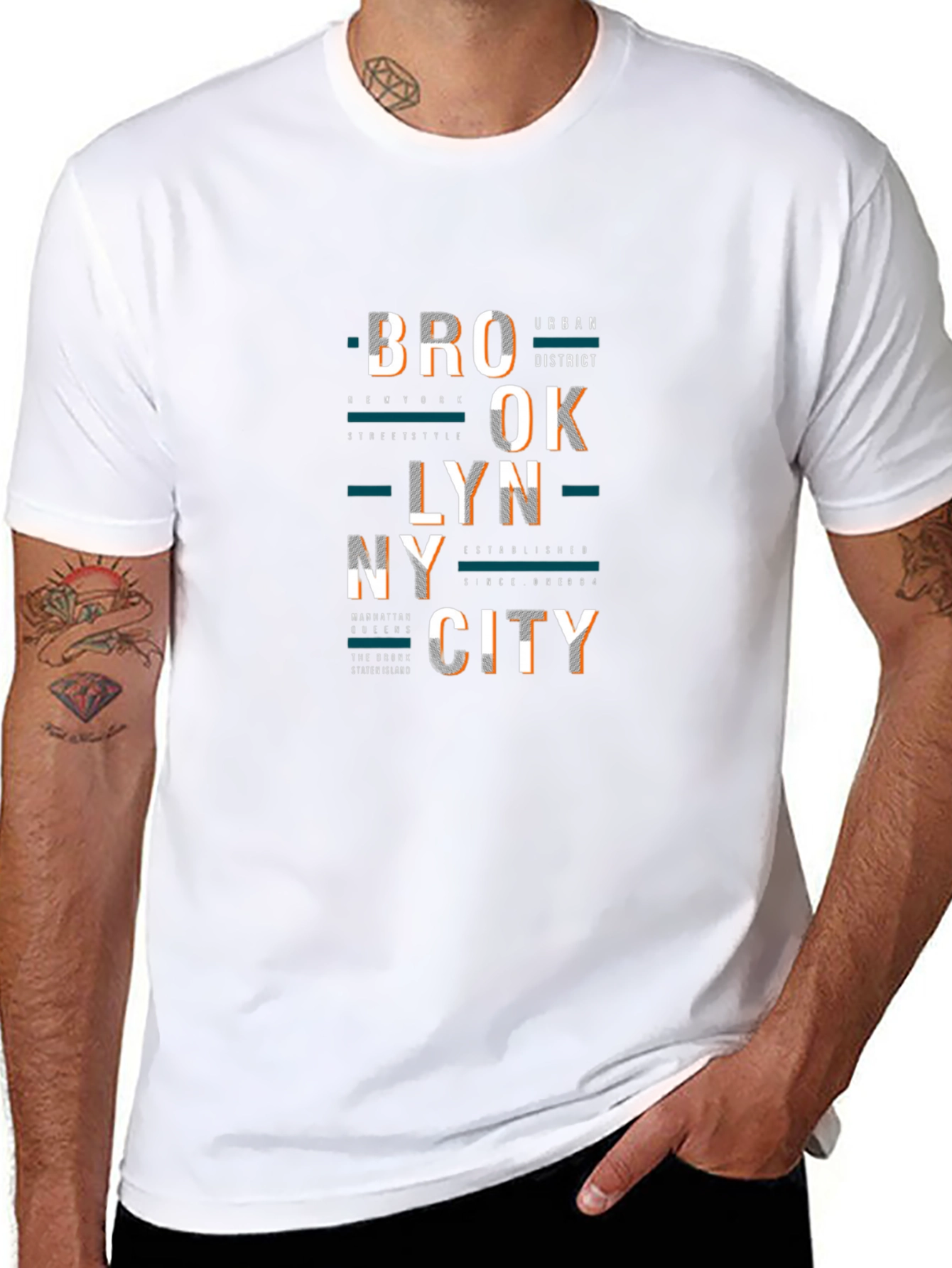 Brooklyn City Graphic Print Crew Neck T-Shirt