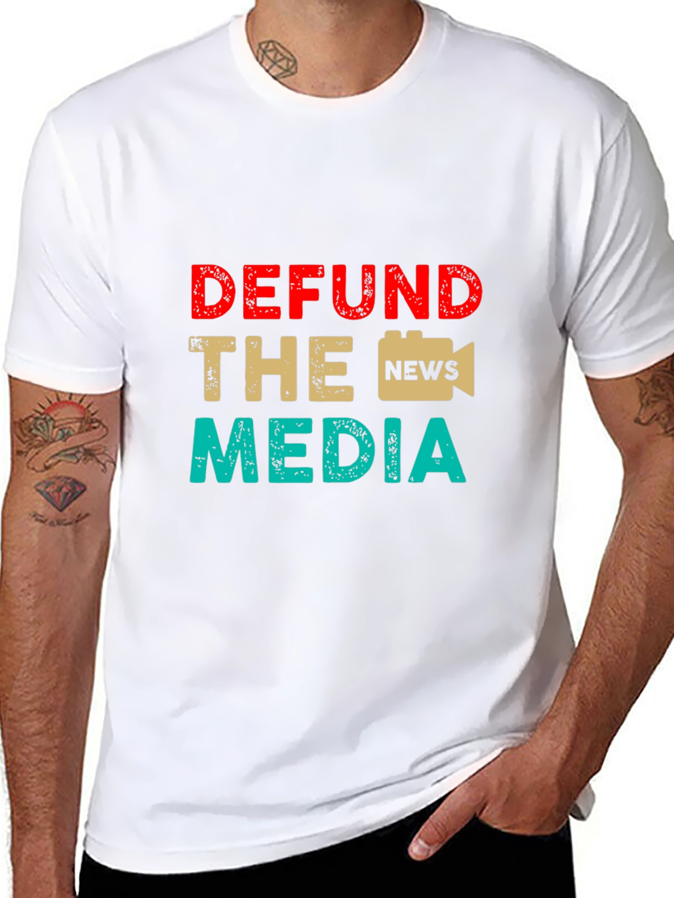 Defund The Media Graphic Tee Anti-Media T-Shirt
