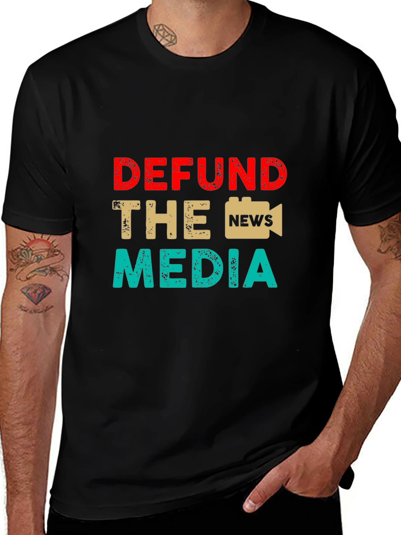 Defund The Media Graphic Tee Anti-Media T-Shirt