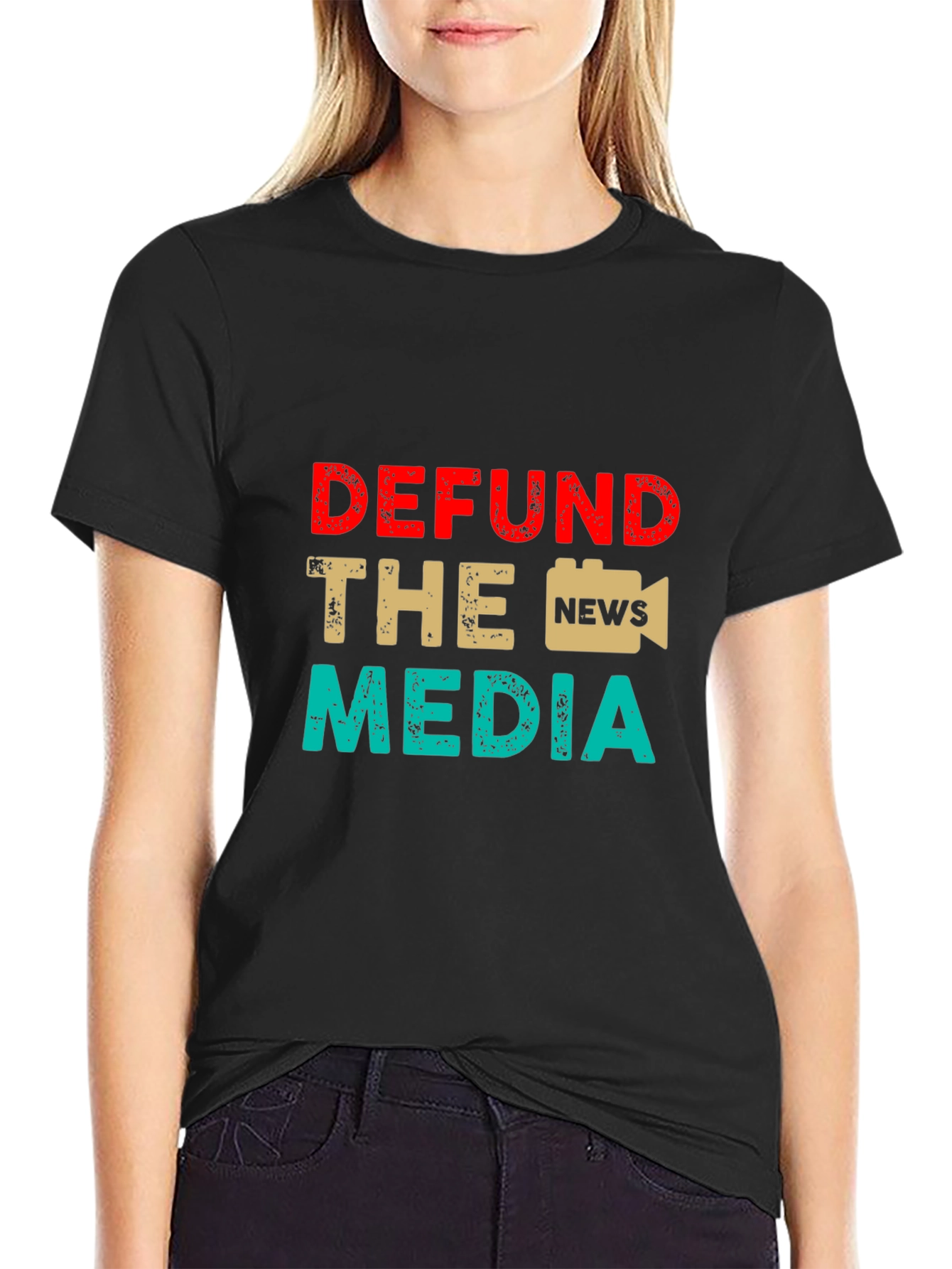 Defund The Media Graphic Tee Anti-Media T-Shirt