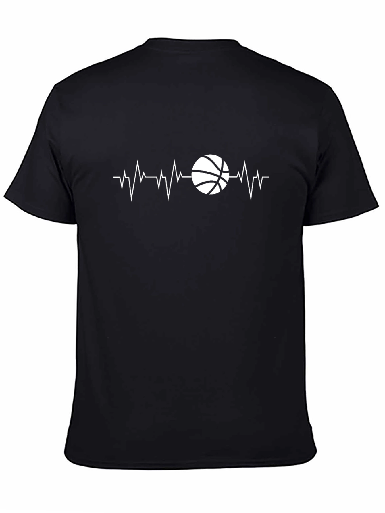 Basketball Heartbeat T-Shirt - Black Graphic Tee