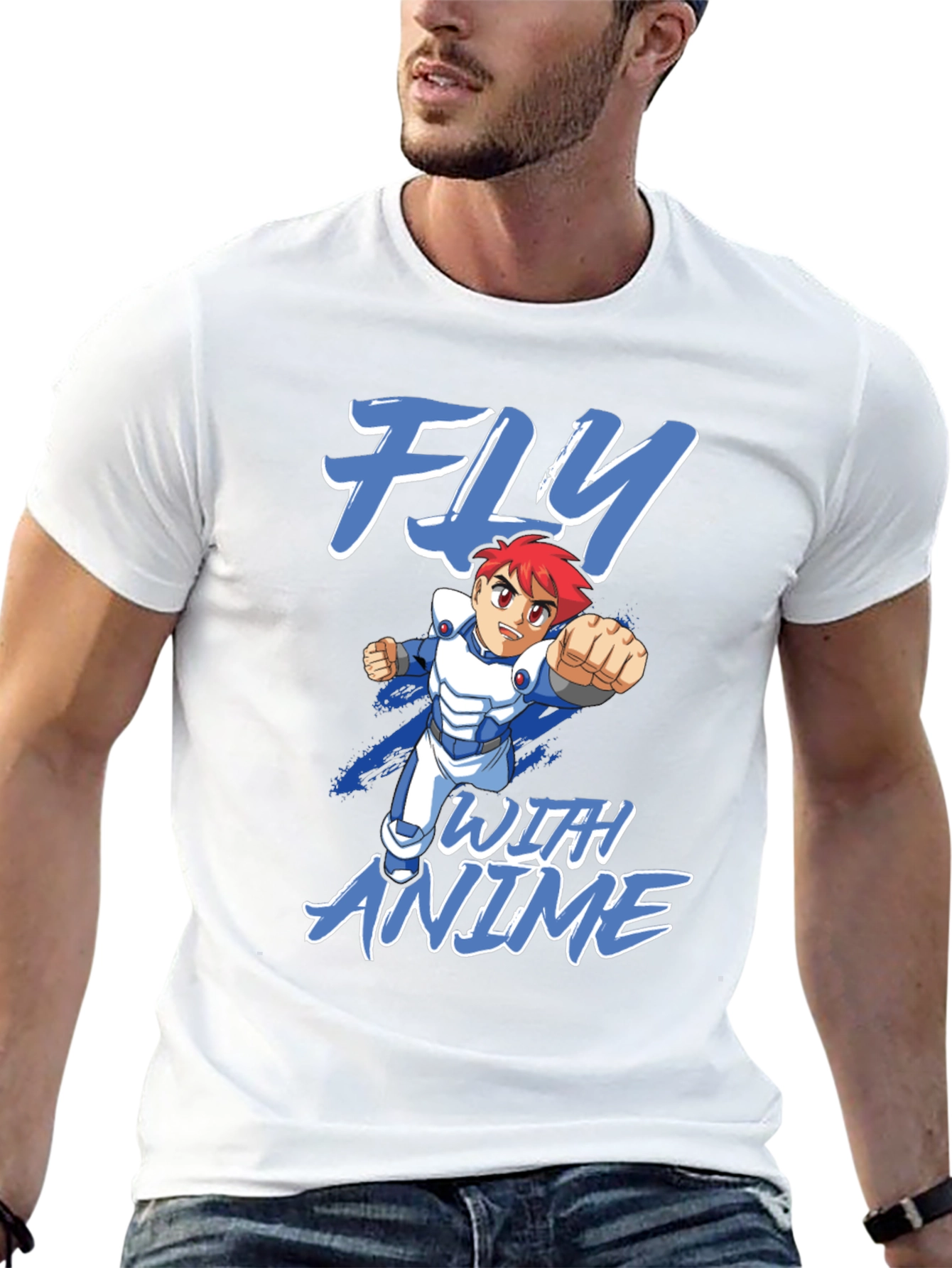 Fly With Anime Graphic T-Shirt