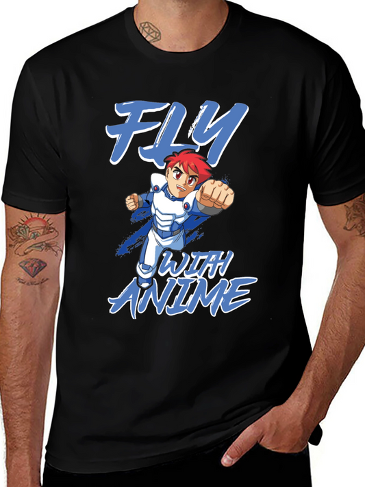 Fly With Anime Graphic T-Shirt