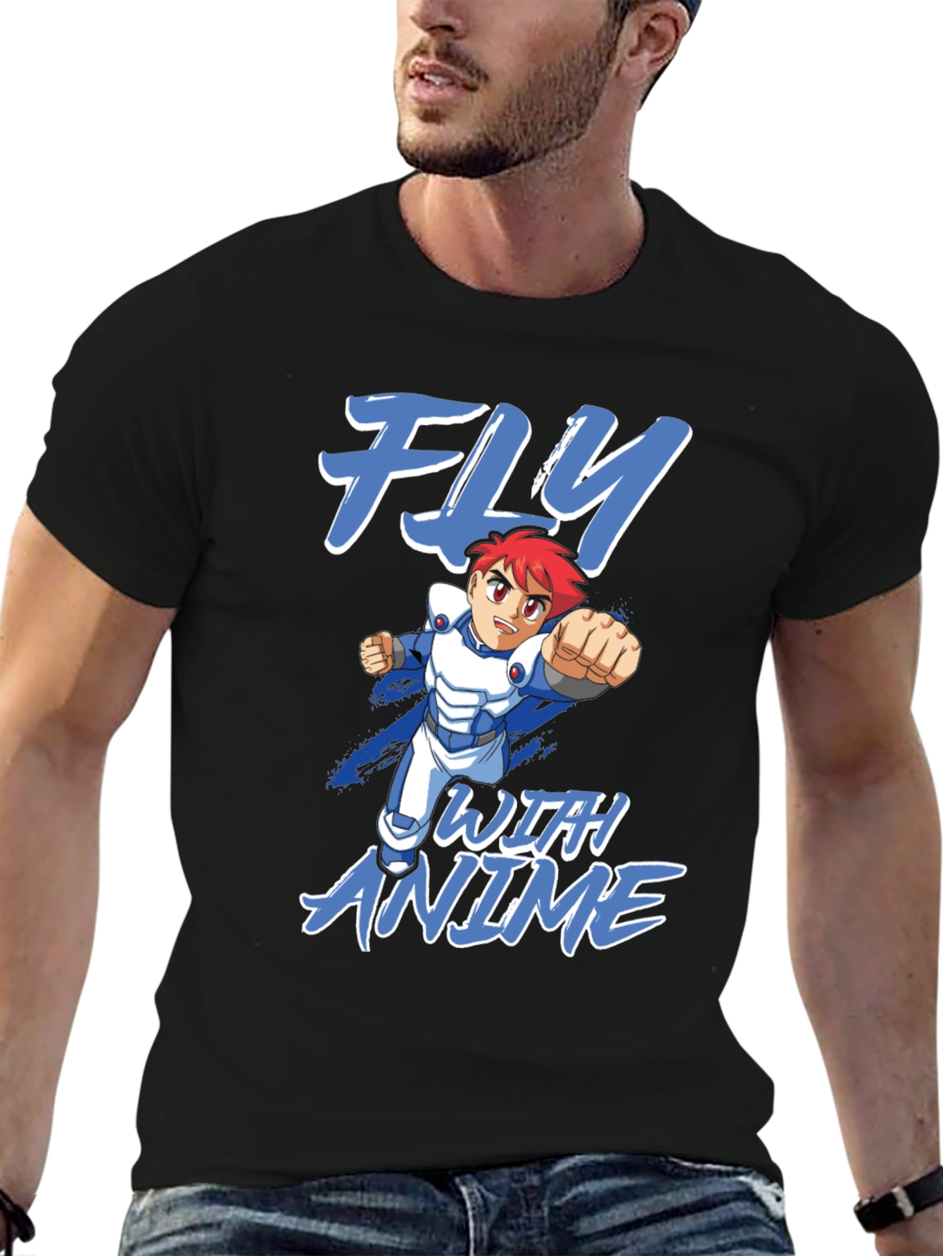 Fly With Anime Graphic T-Shirt