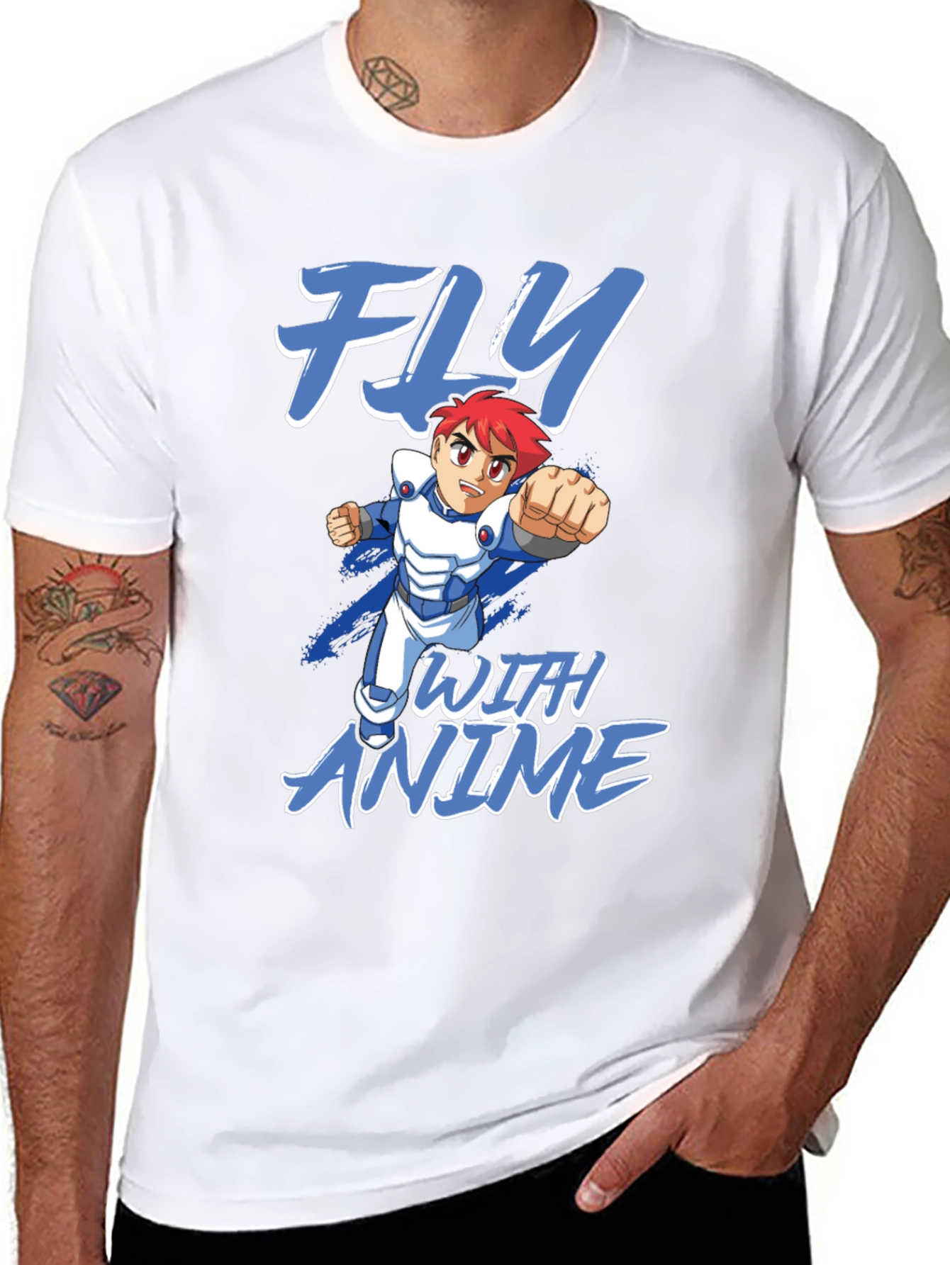 Fly With Anime Graphic T-Shirt