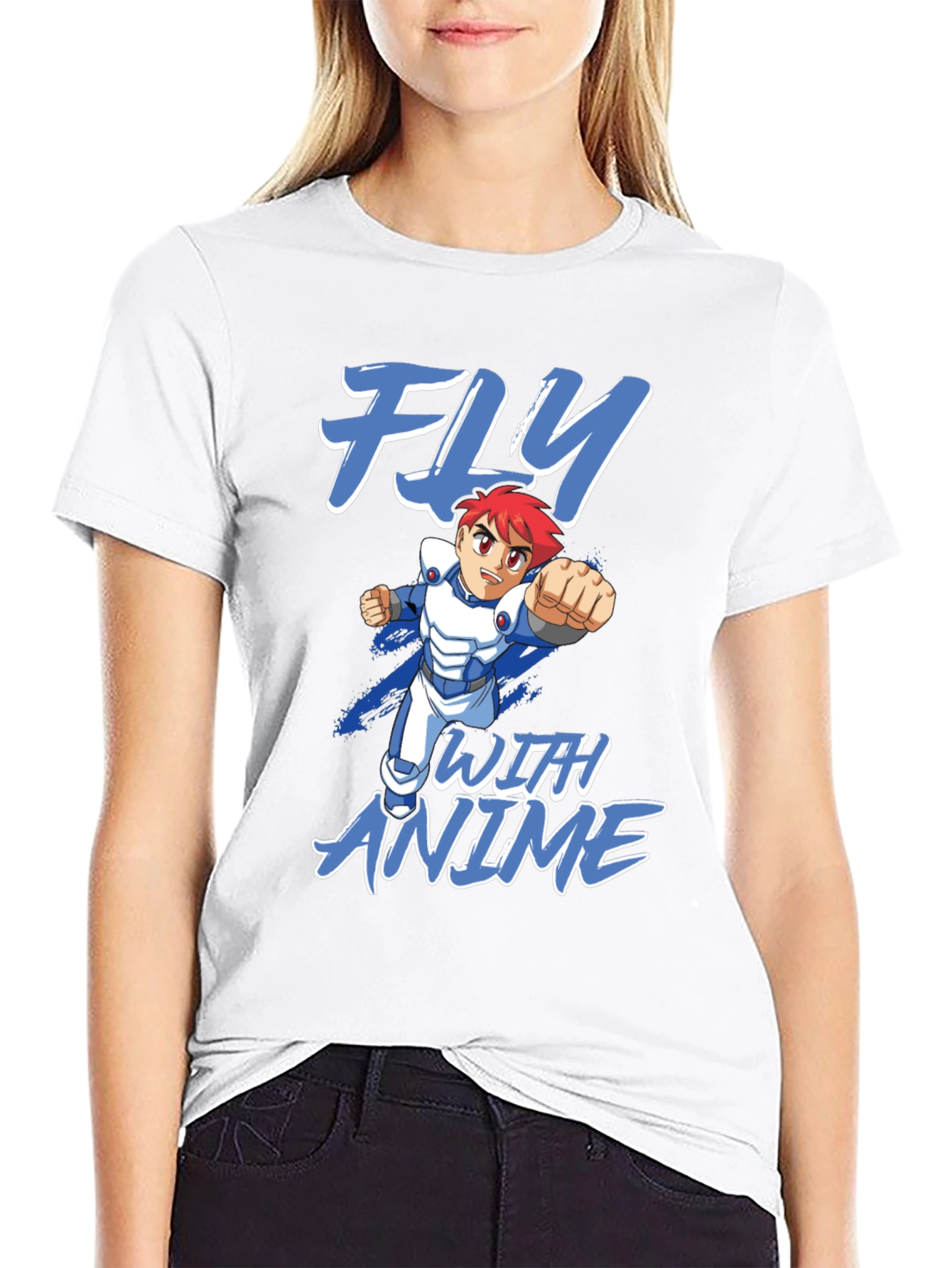 Fly With Anime Graphic T-Shirt