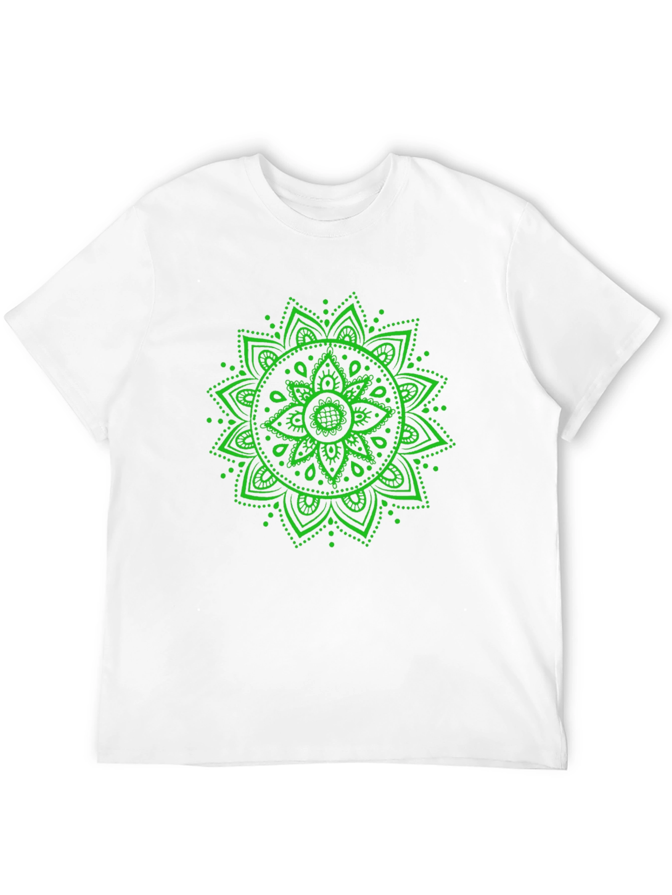 Green Mandala Graphic Black T-Shirt