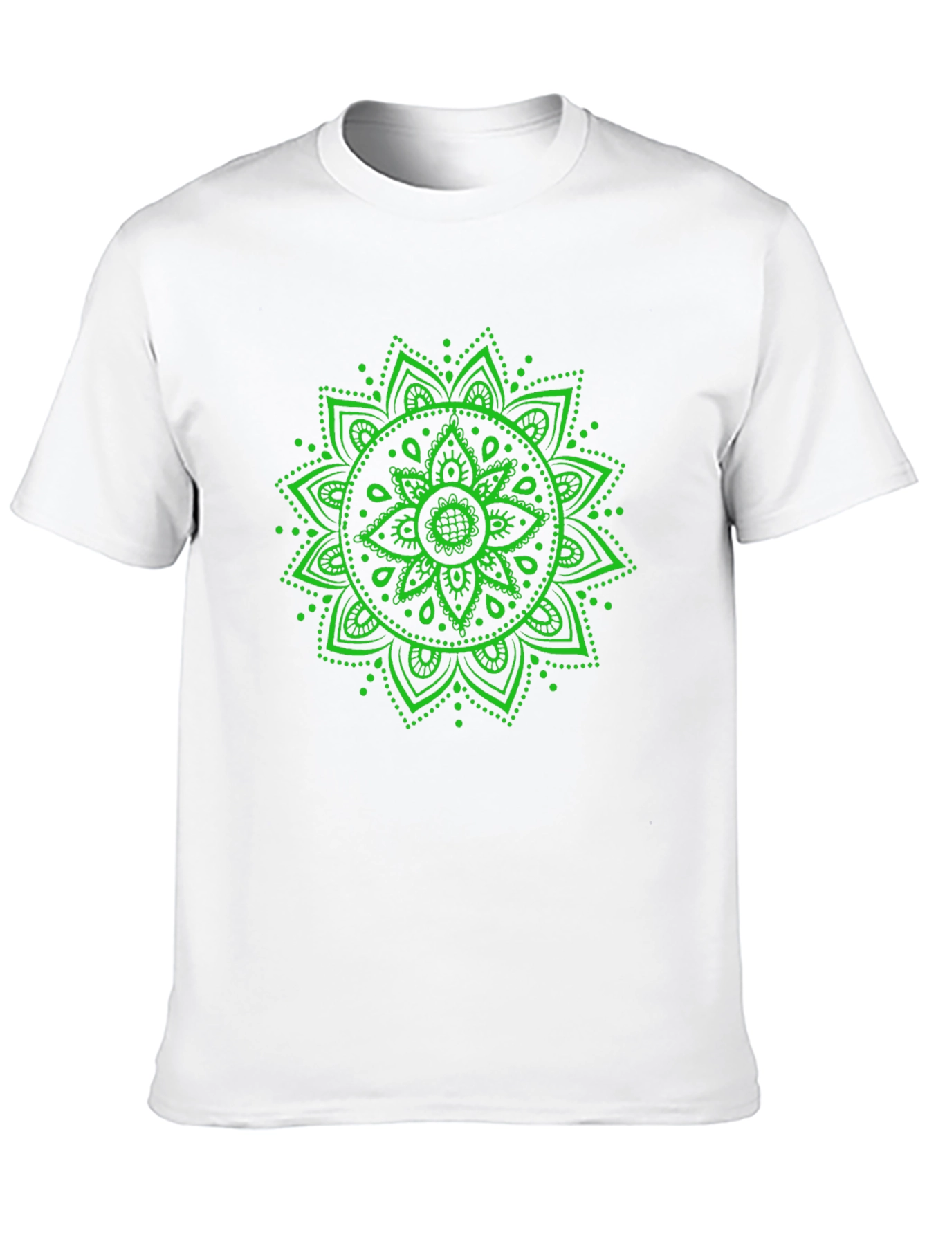 Green Mandala Graphic Black T-Shirt
