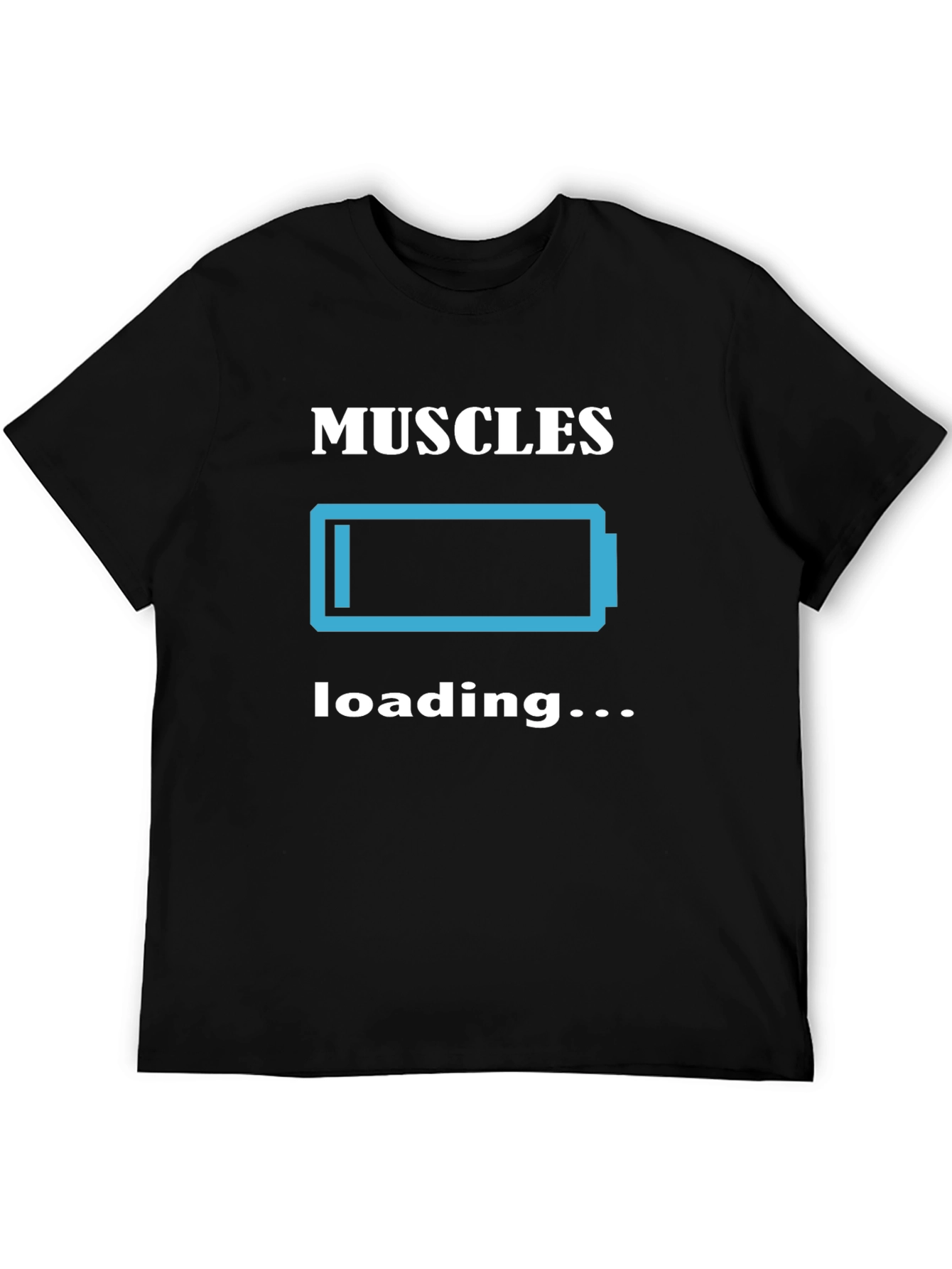 Muscles Loading Graphic Tee - Black Cotton T-Shirt