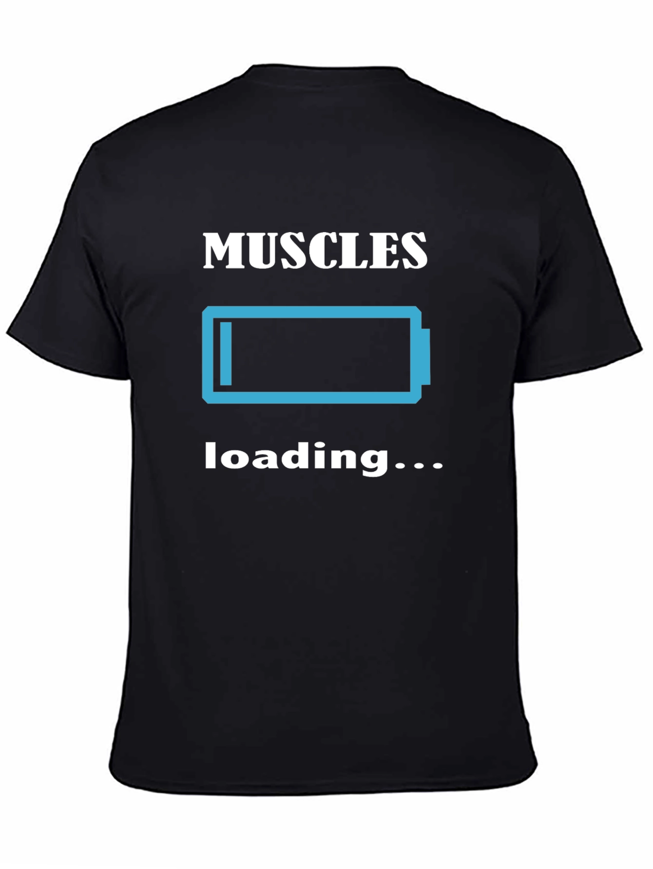 Muscles Loading Graphic Tee - Black Cotton T-Shirt