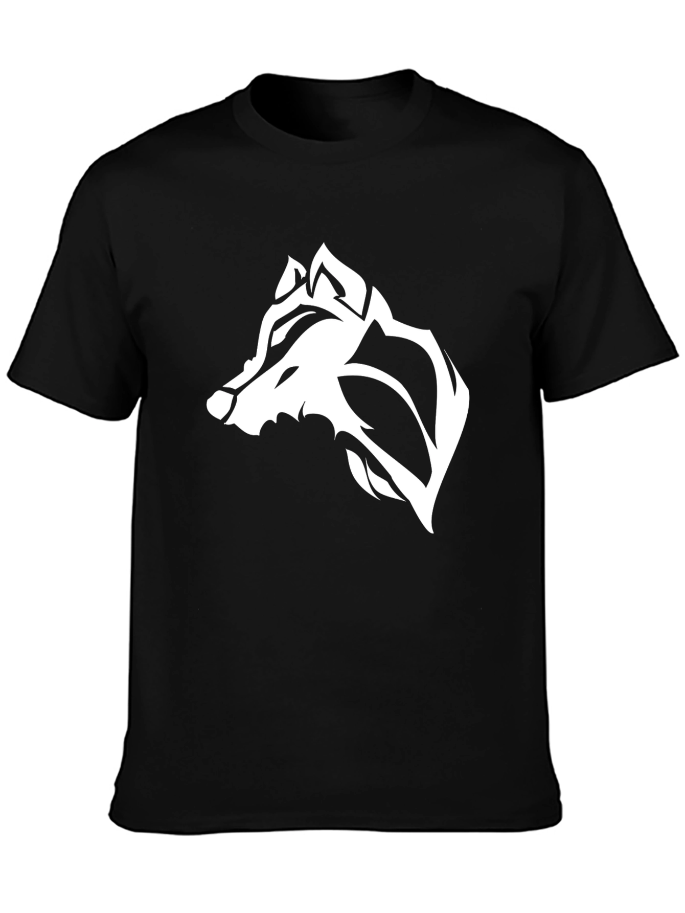 Mens Black Wolf Graphic Tee - Stylish Casual Wear