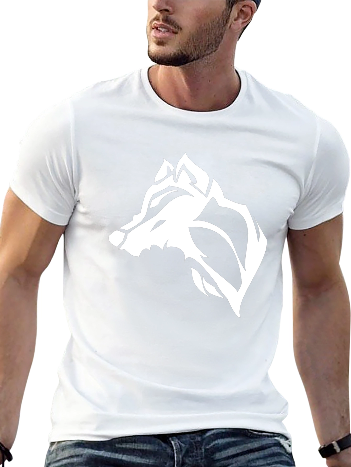 Mens Black Wolf Graphic Tee - Stylish Casual Wear