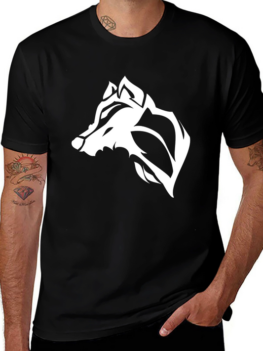 Mens Black Wolf Graphic Tee - Stylish Casual Wear