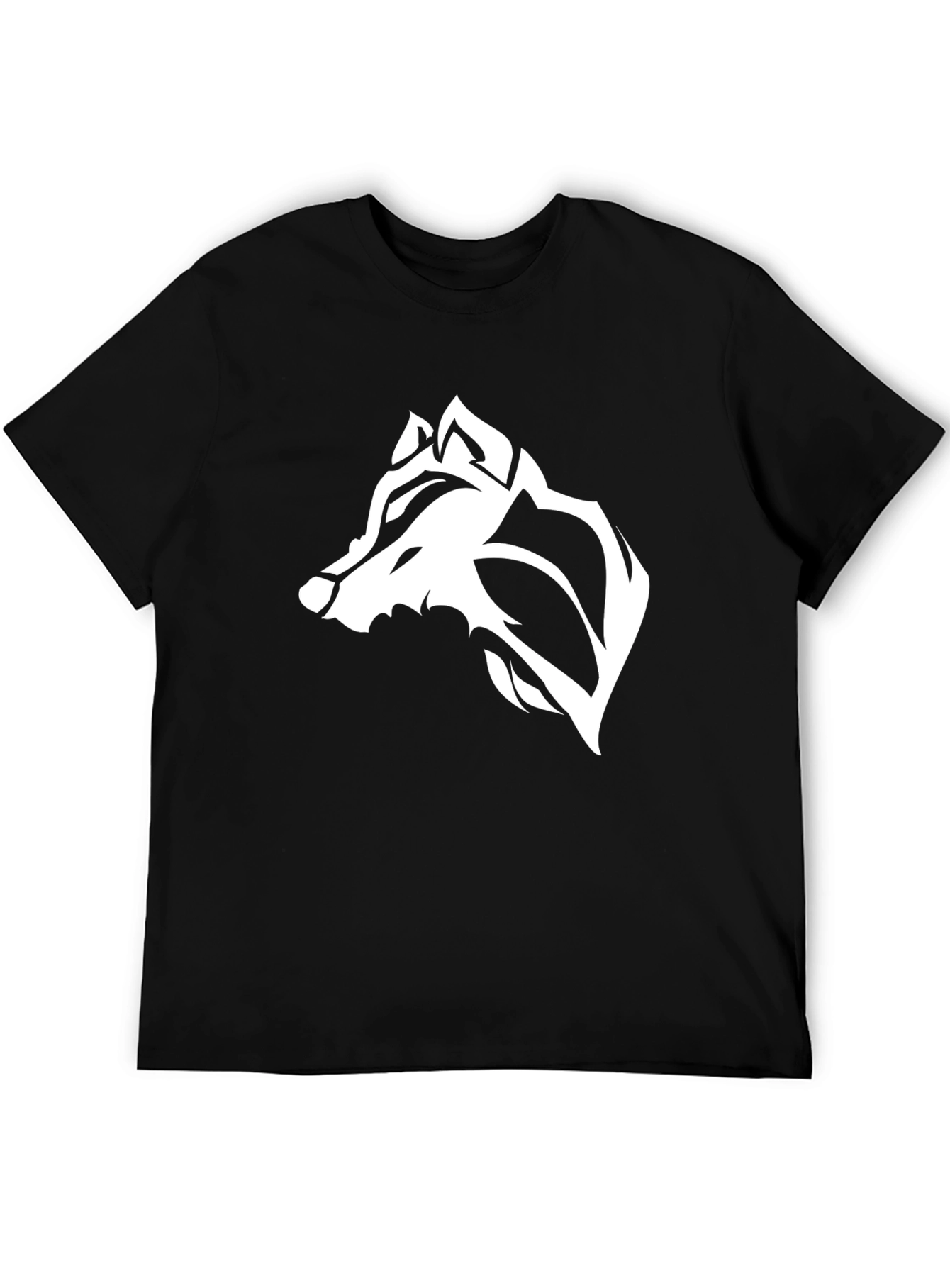 Mens Black Wolf Graphic Tee - Stylish Casual Wear