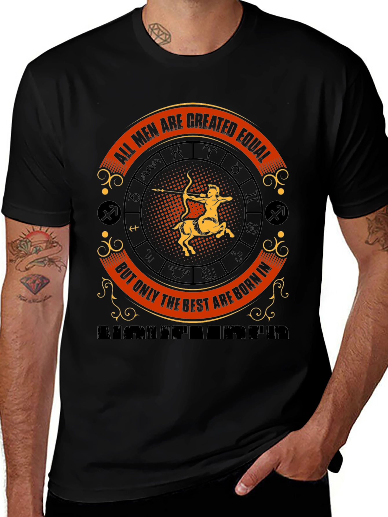 Mens Sagittarius Zodiac November Birthday T-Shirt