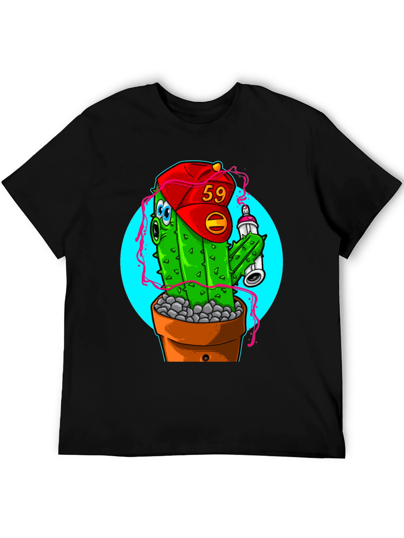 Cactus Graffiti Art T-Shirt - Novelty Graphic Tee