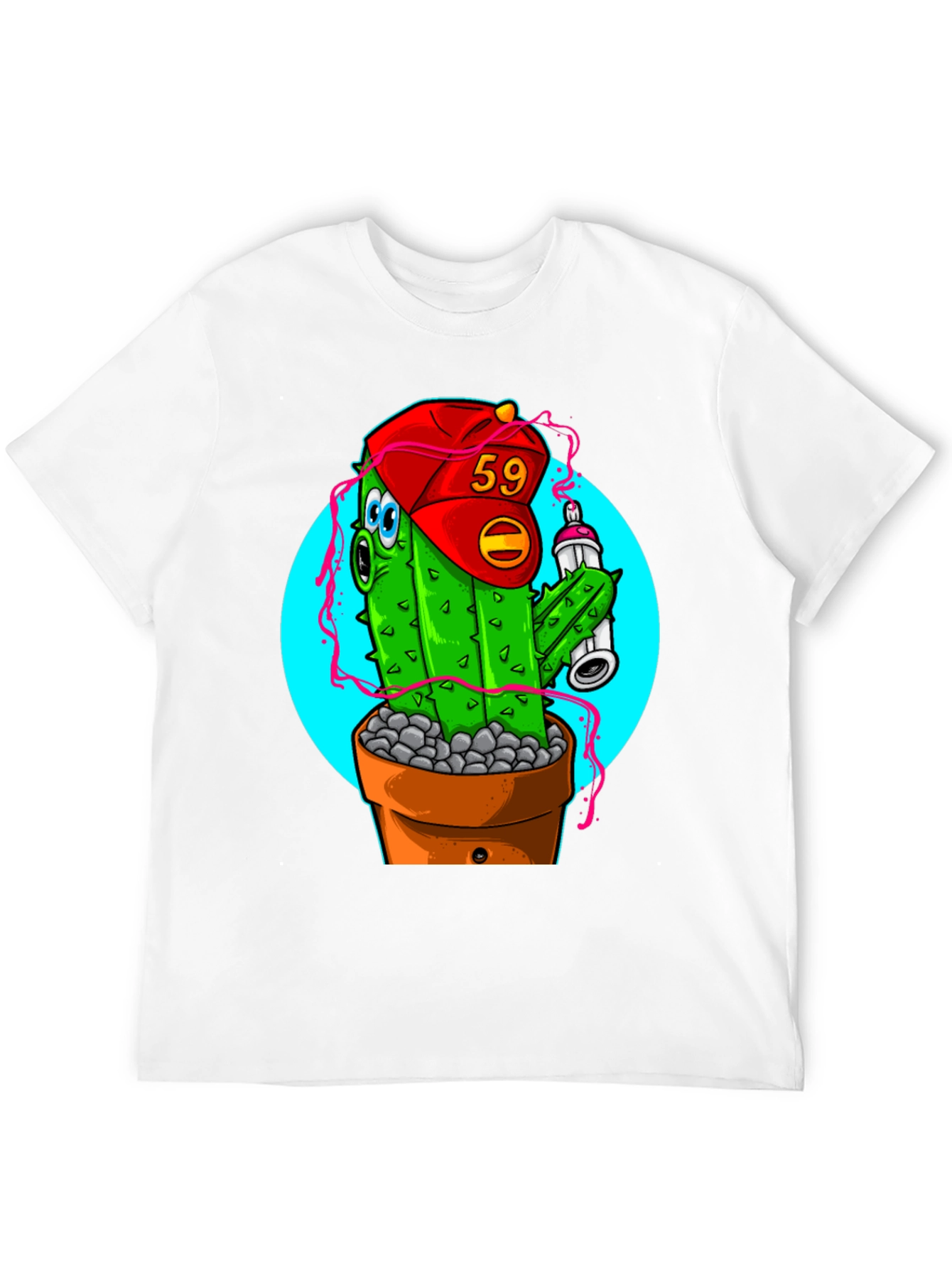 Cactus Graffiti Art T-Shirt - Novelty Graphic Tee