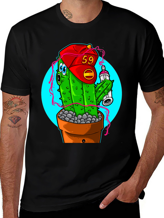Cactus Graffiti Art T-Shirt - Novelty Graphic Tee