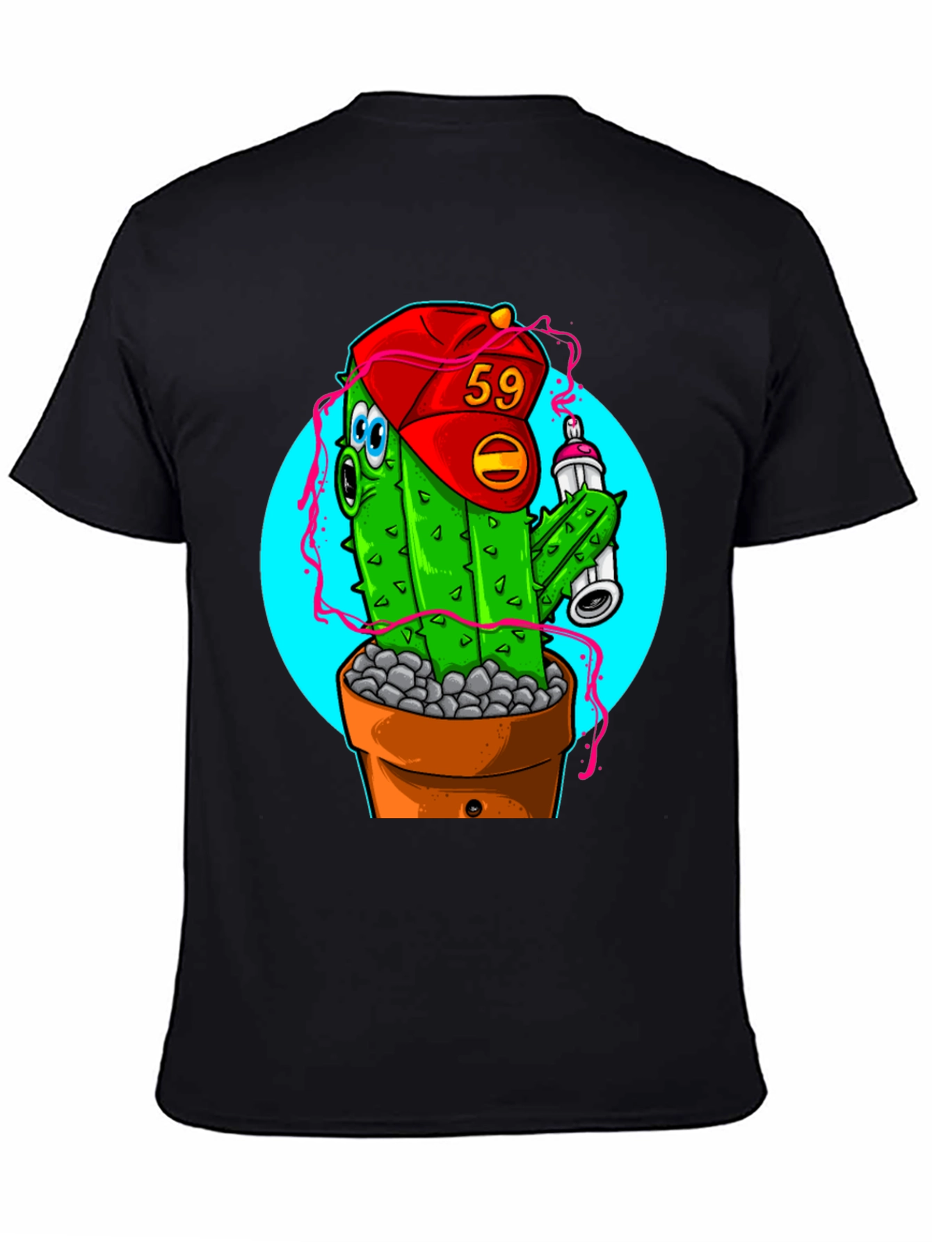 Cactus Graffiti Art T-Shirt - Novelty Graphic Tee