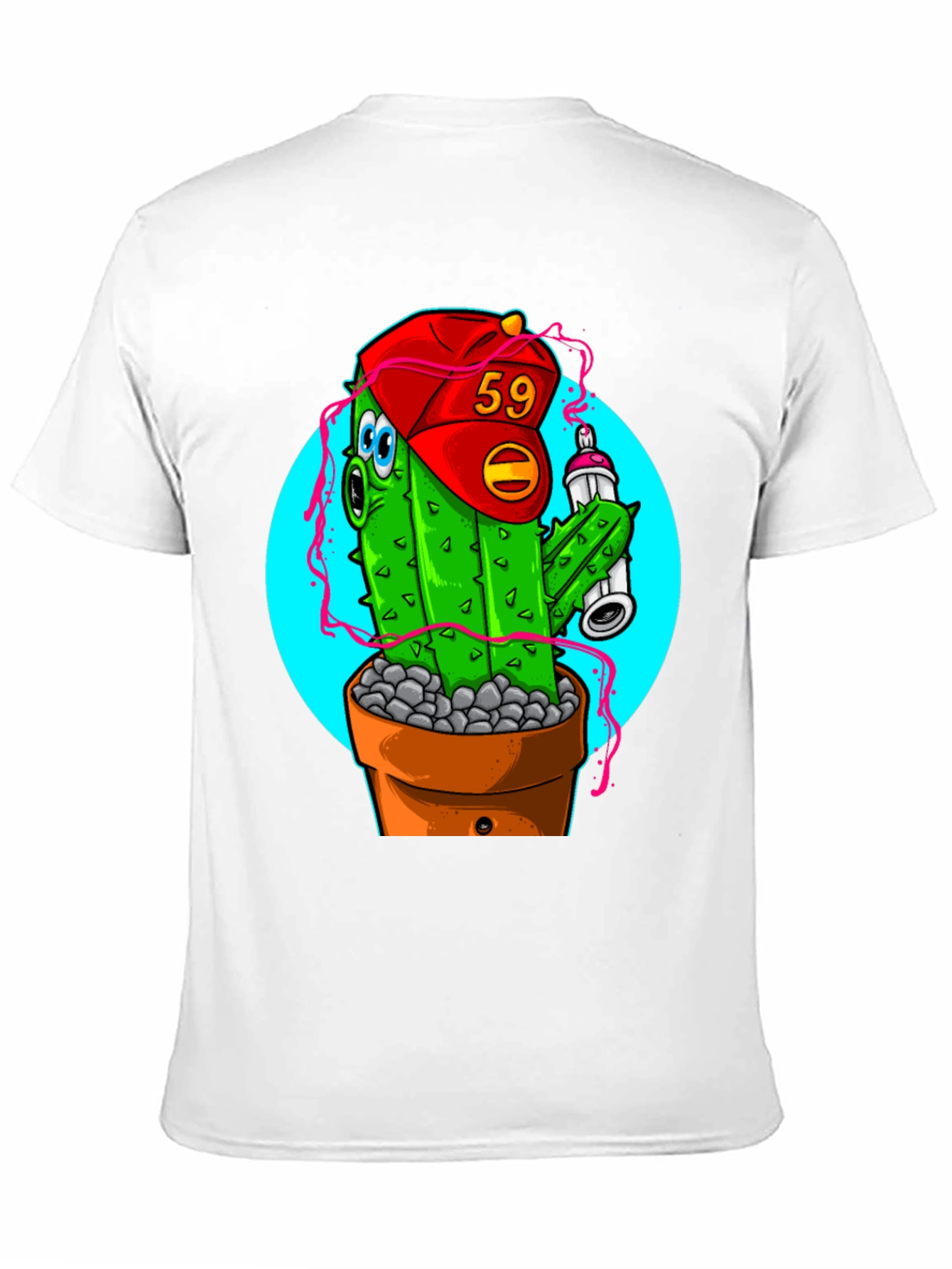 Cactus Graffiti Art T-Shirt - Novelty Graphic Tee