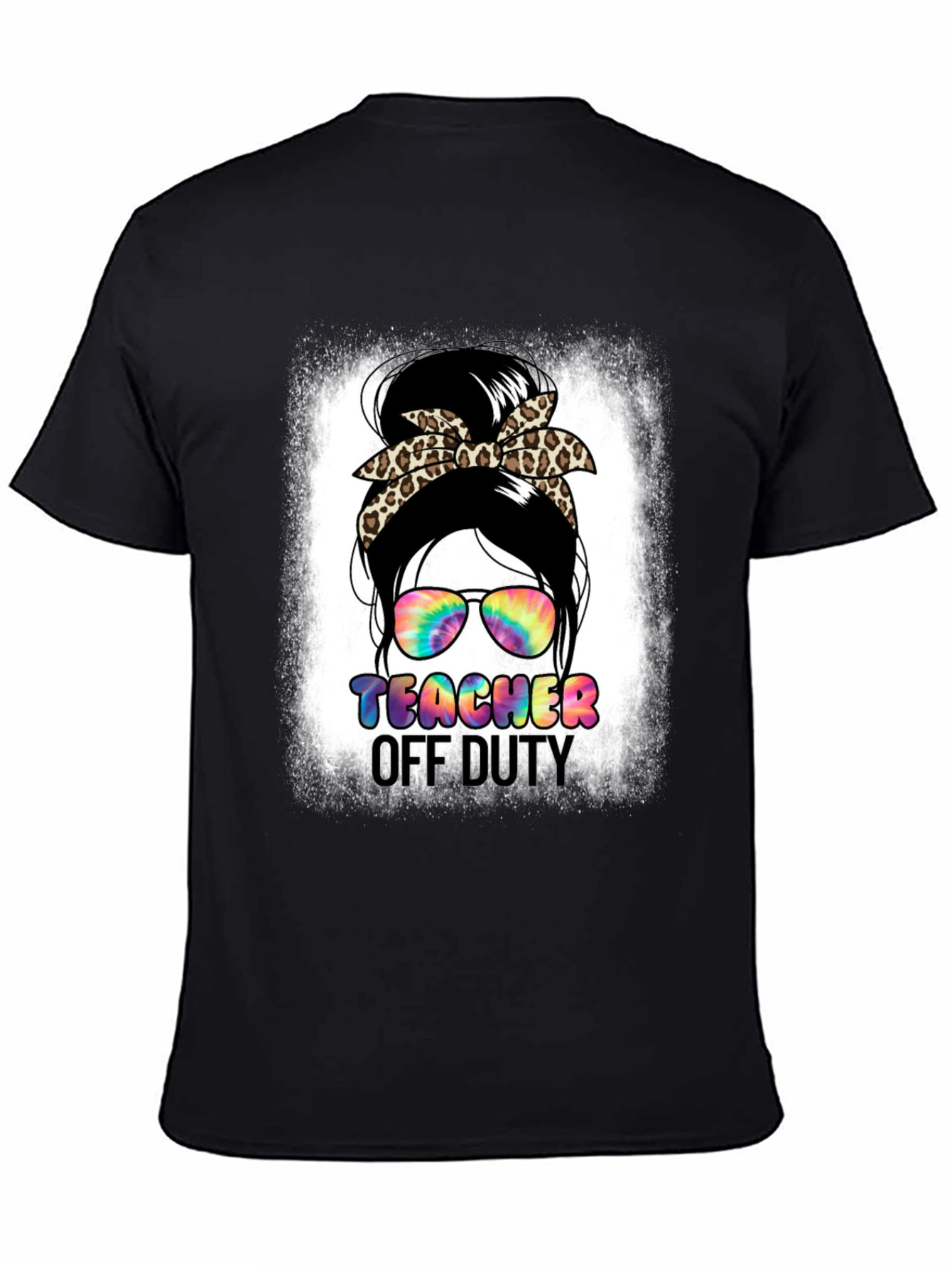 Teacher Off Duty Messy Bun Graphic Tee