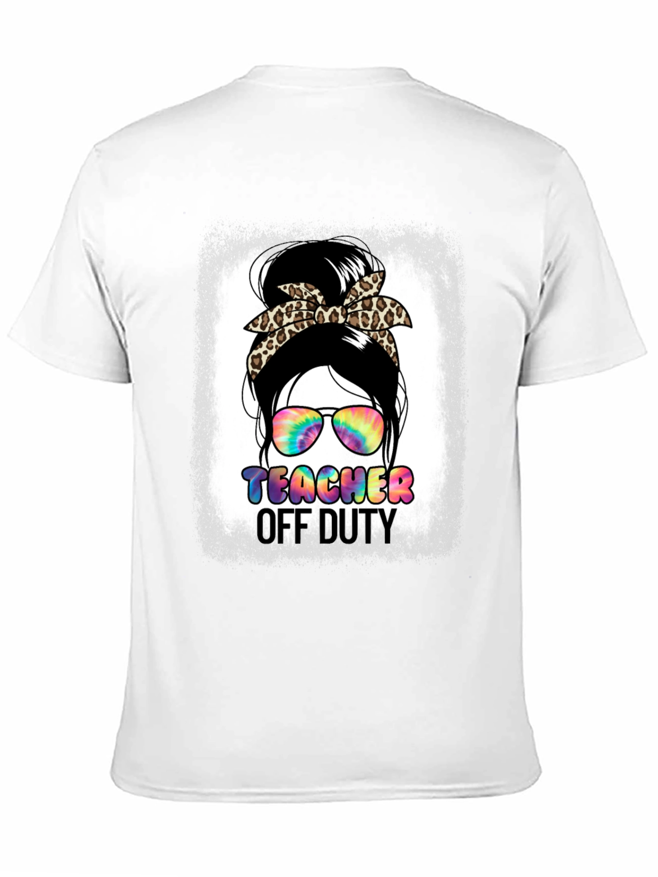 Teacher Off Duty Messy Bun Graphic Tee