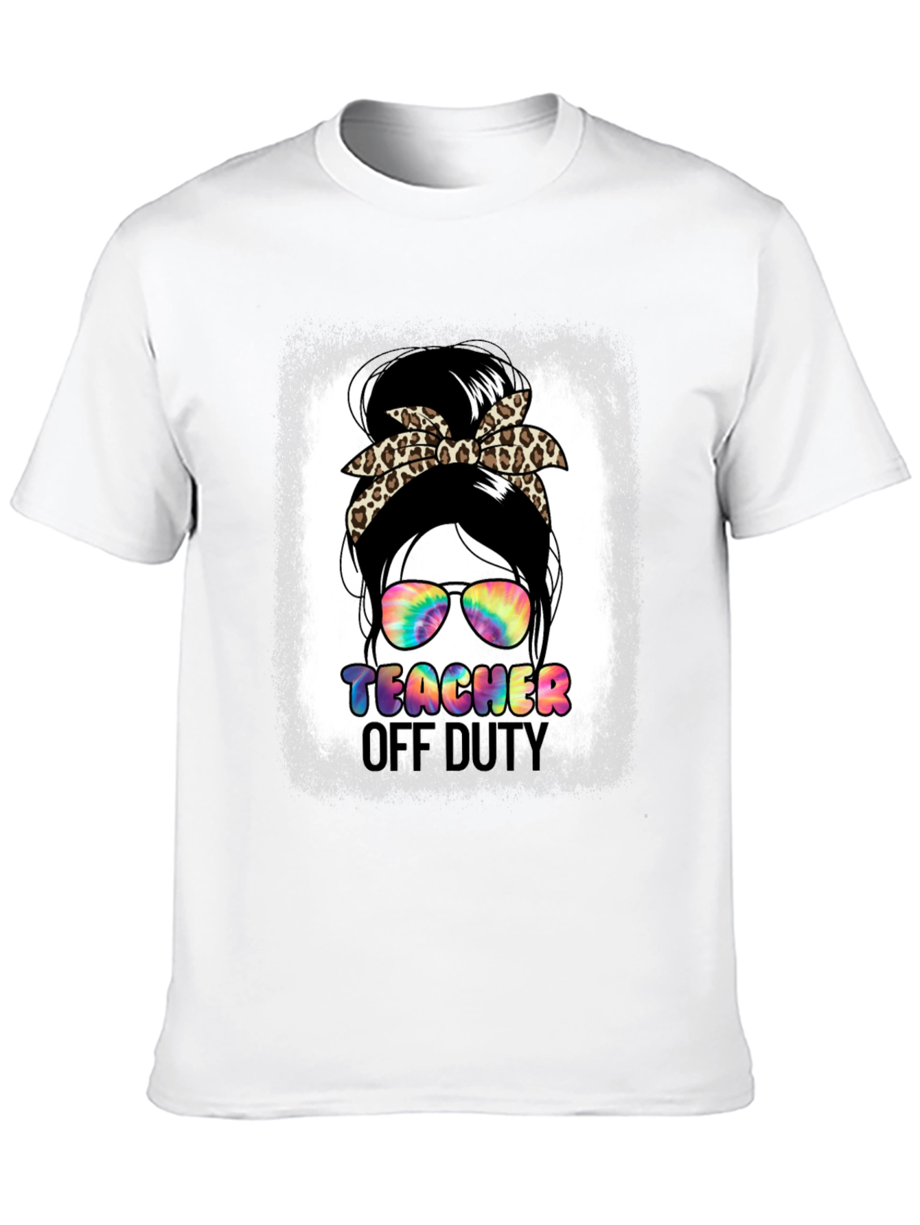 Teacher Off Duty Messy Bun Graphic Tee