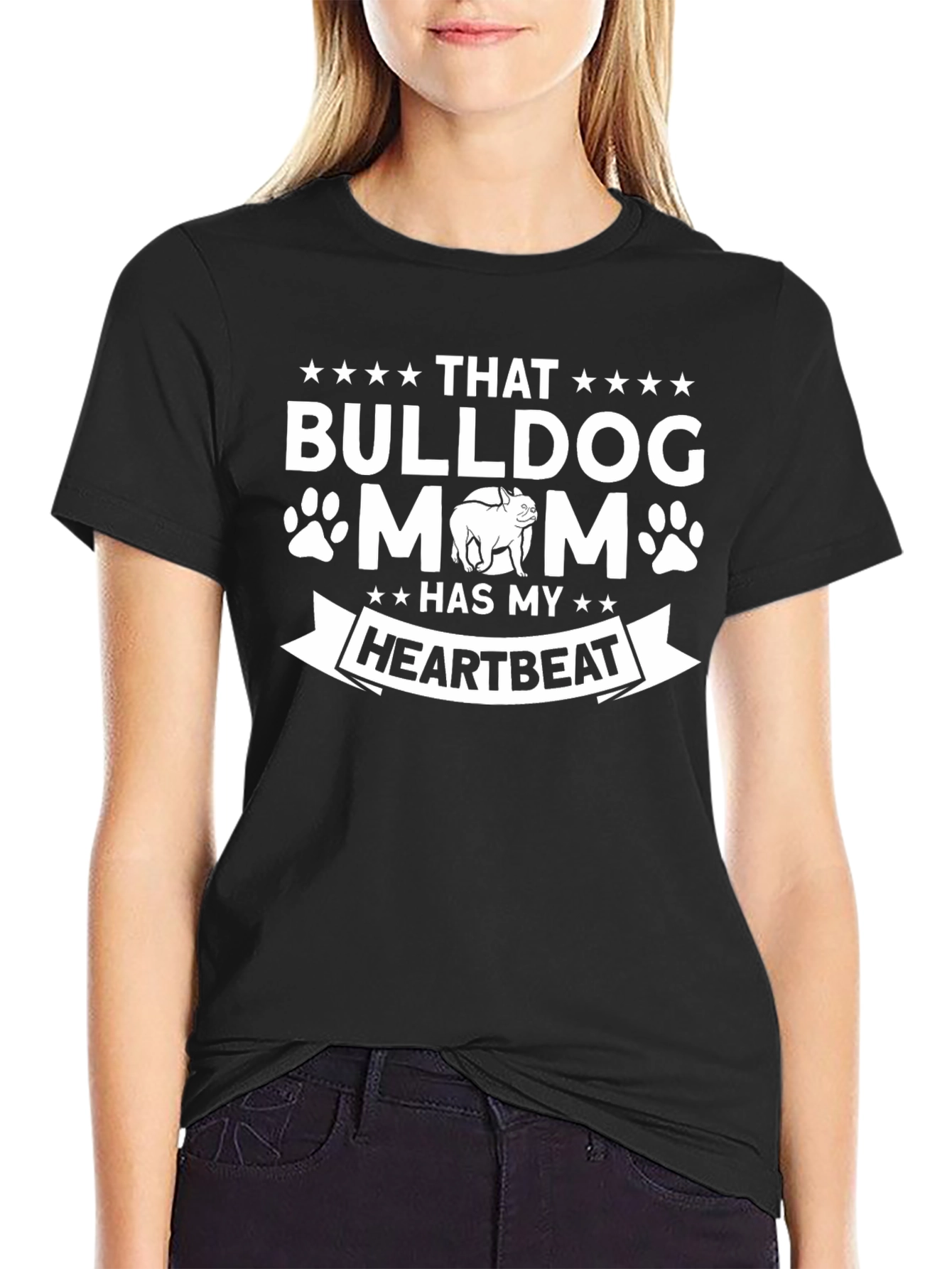 Bulldog Mom T-Shirt - Has My Heartbeat Tee