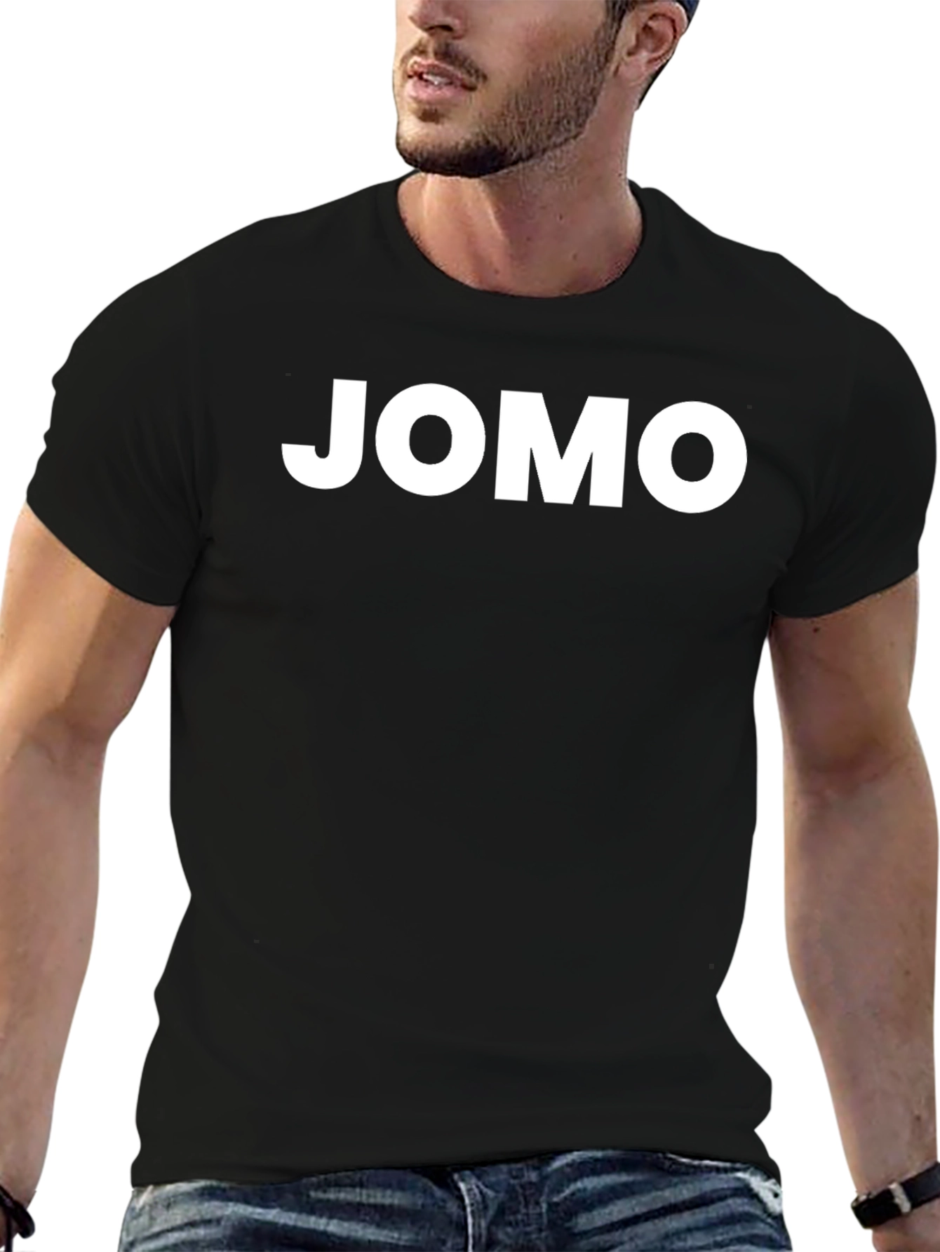 JOMO Graphic Tee - Black Crew Neck T-Shirt