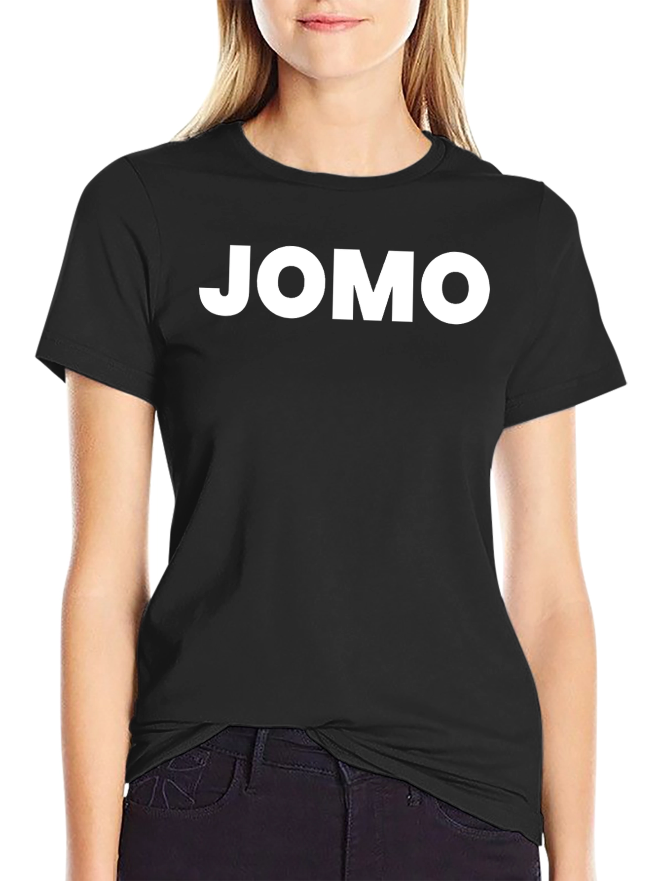 JOMO Graphic Tee - Black Crew Neck T-Shirt