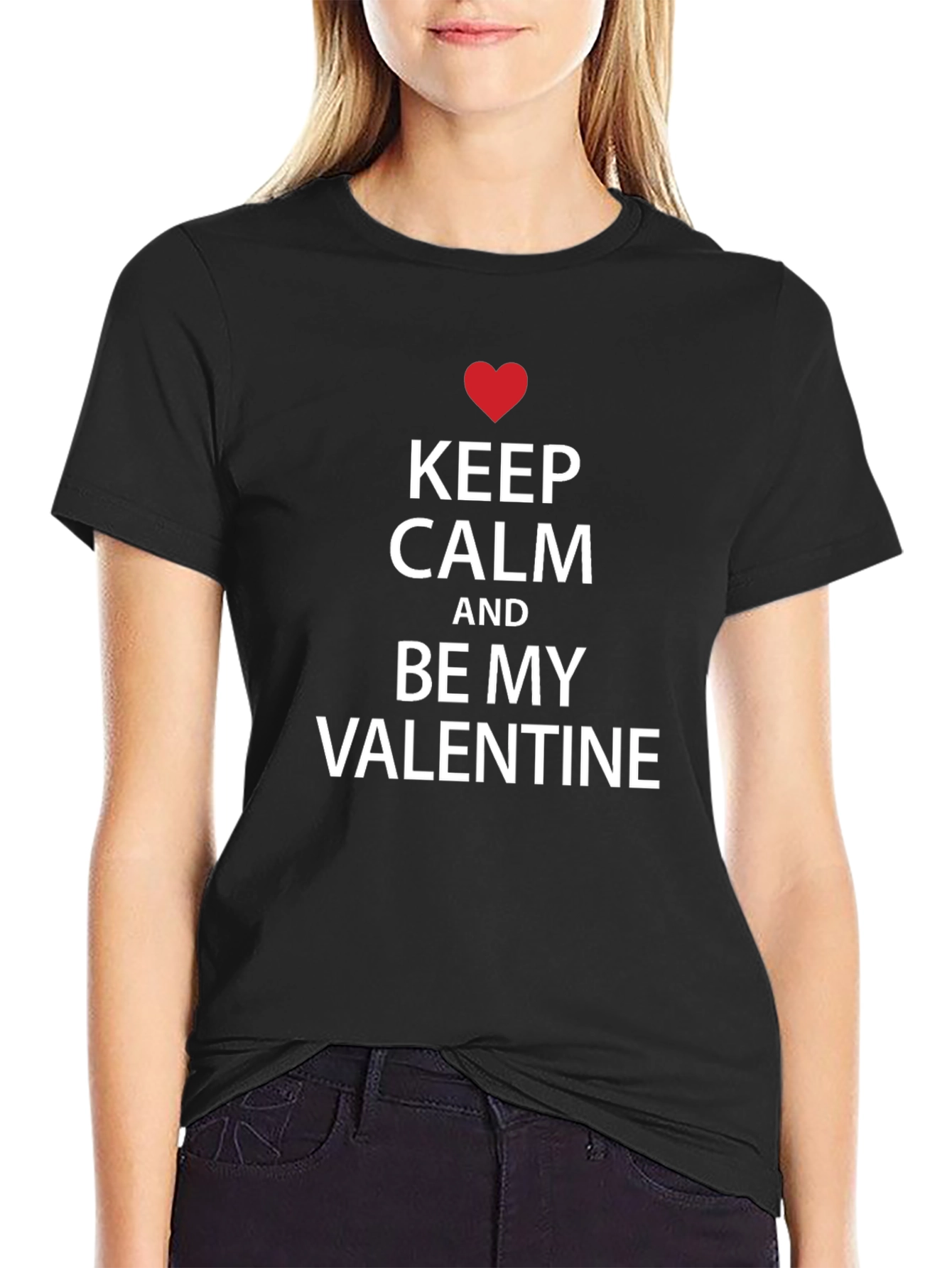 Keep Calm Valentines Day T-Shirt - Black