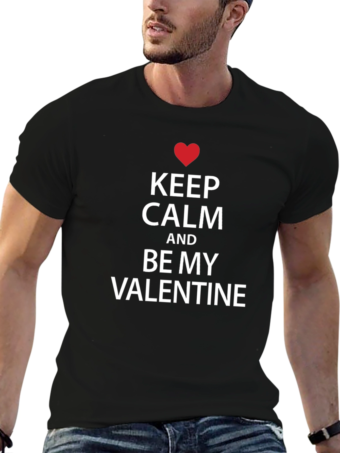 Keep Calm Valentines Day T-Shirt - Black