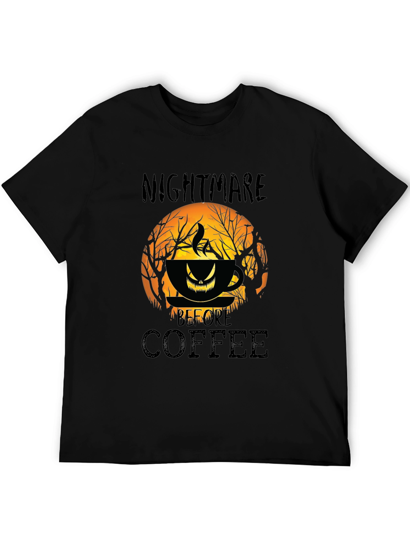 Nightmare Before Coffee Halloween Graphic T-Shirt