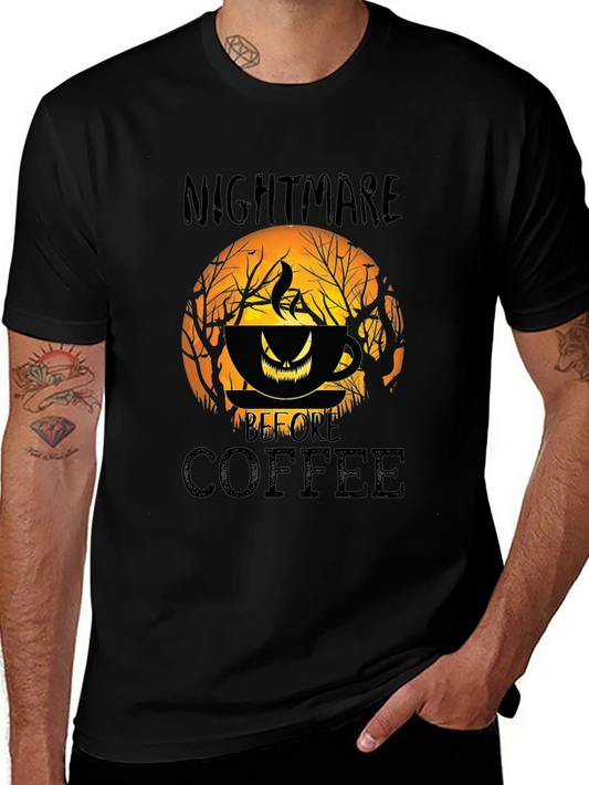 Nightmare Before Coffee Halloween Graphic T-Shirt