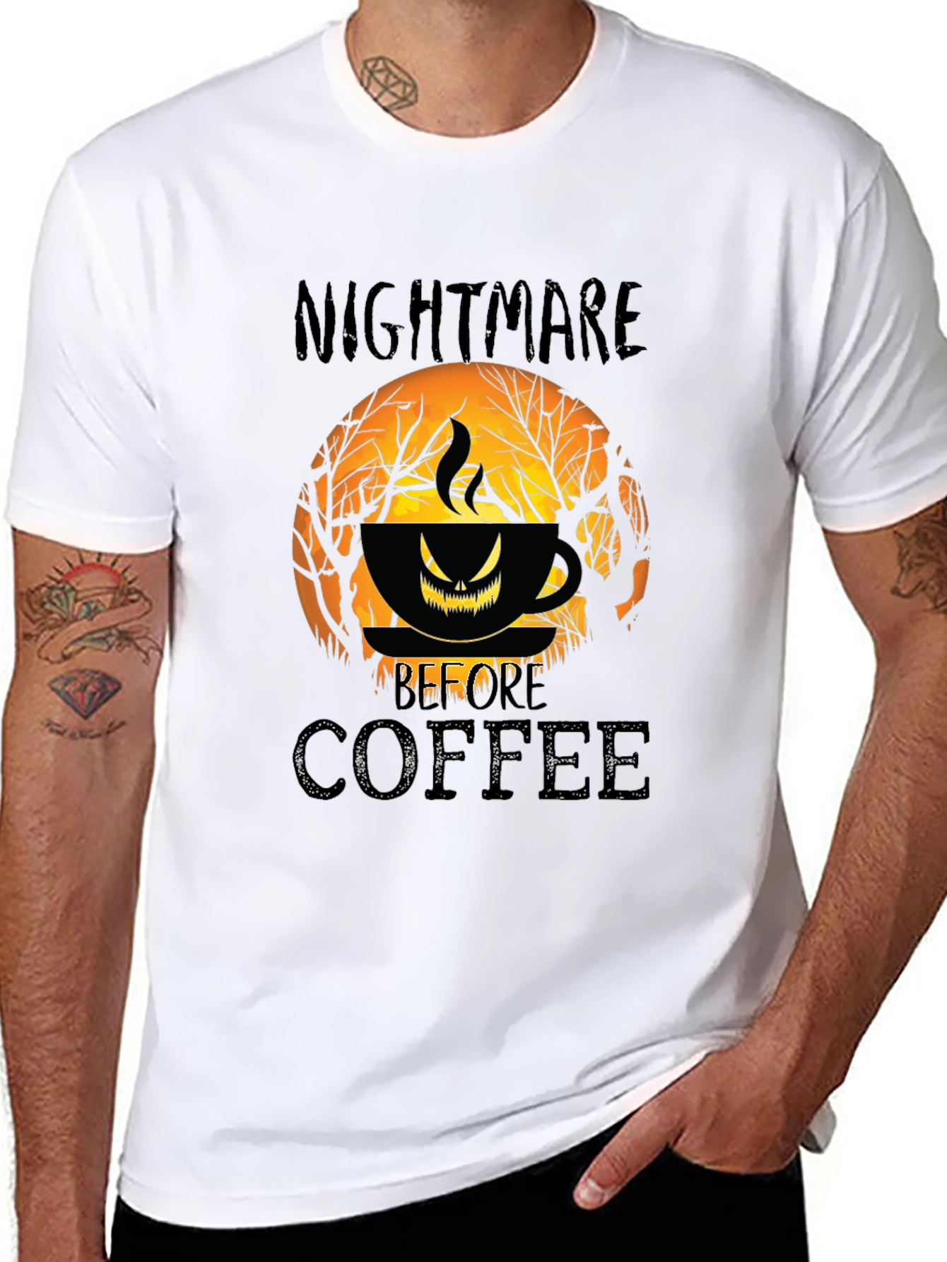 Nightmare Before Coffee Halloween Graphic T-Shirt