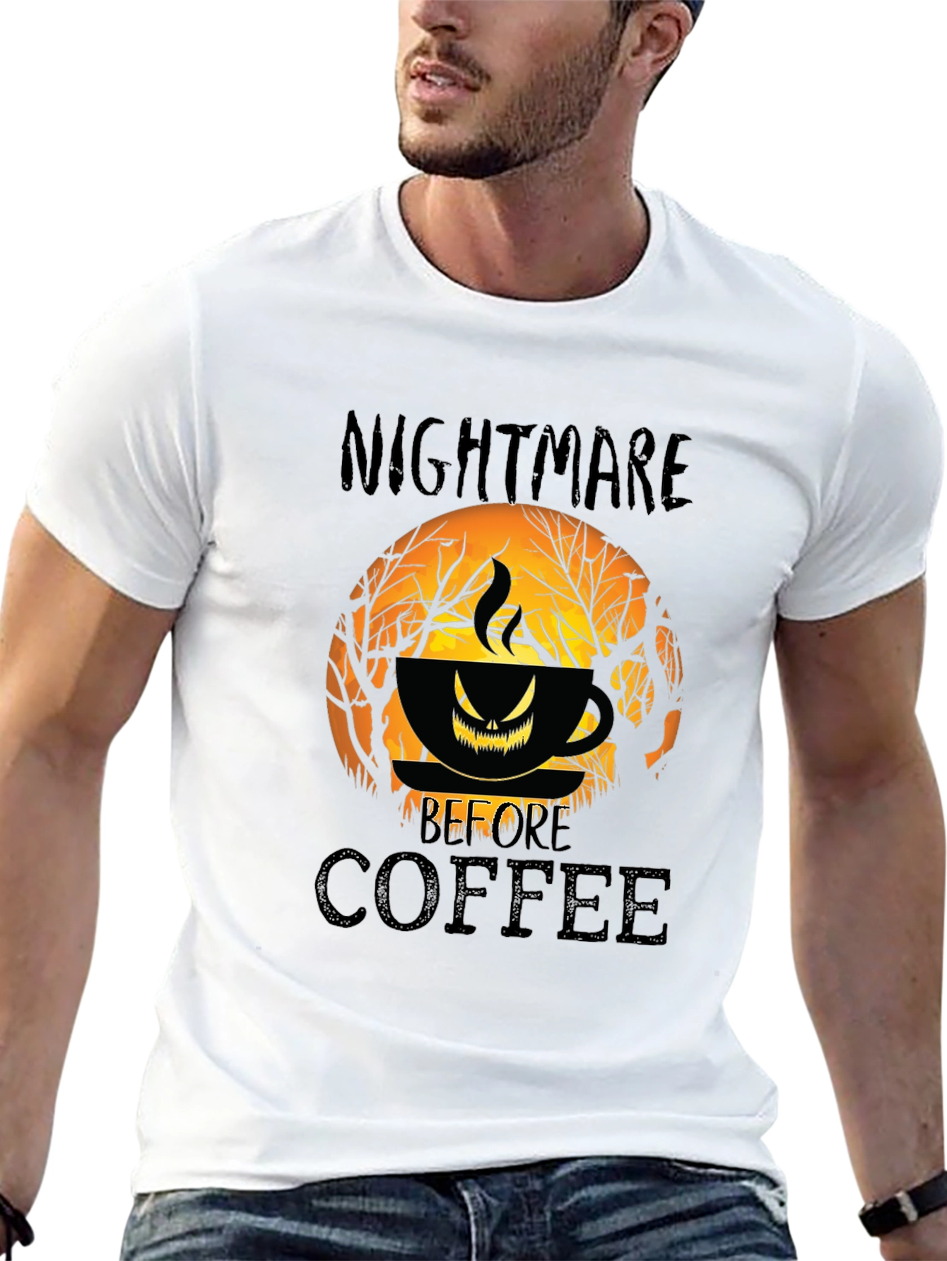 Nightmare Before Coffee Halloween Graphic T-Shirt