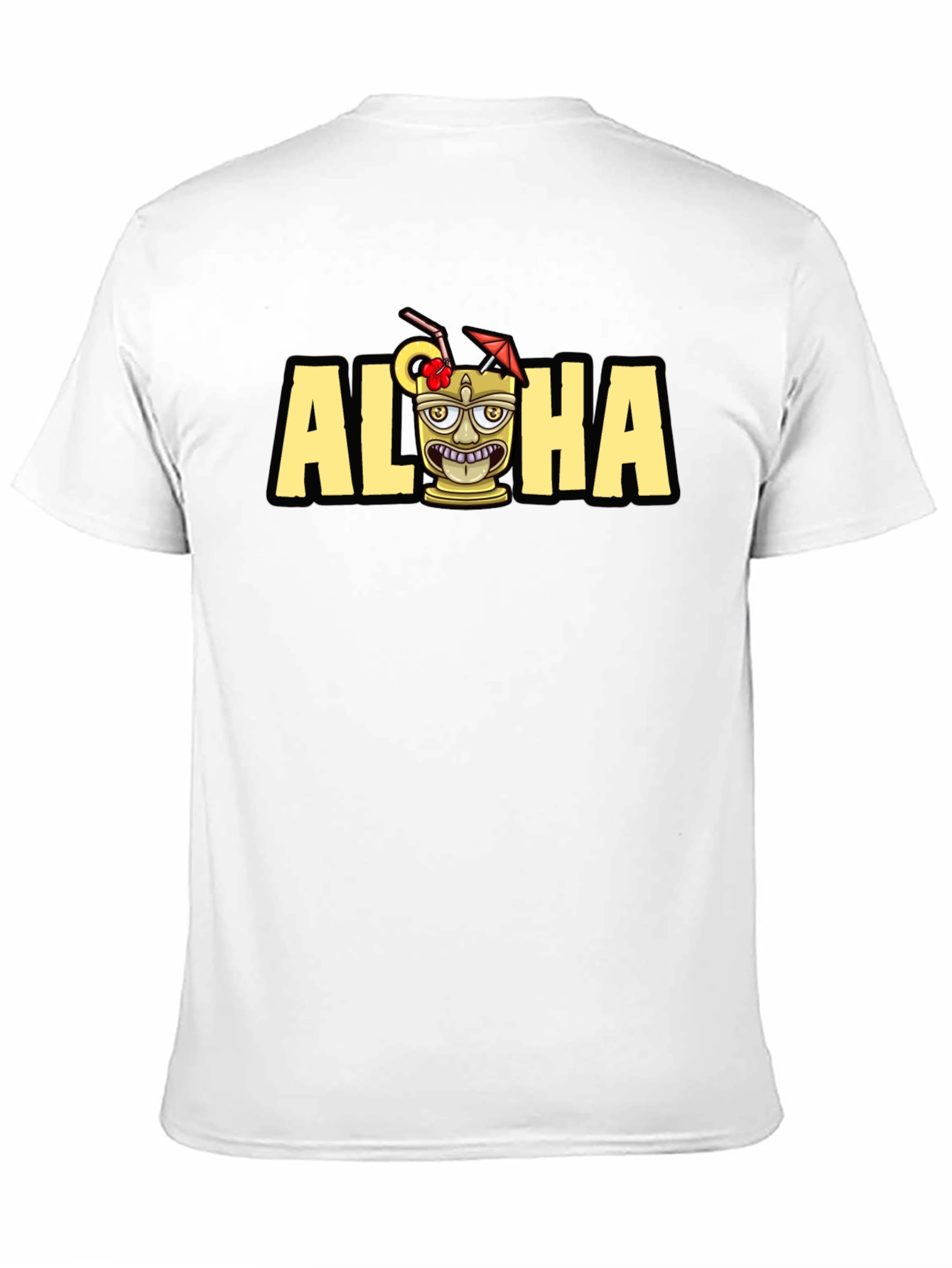 Aloha Tiki Graphic Tee - Tropical Vacation Shirt
