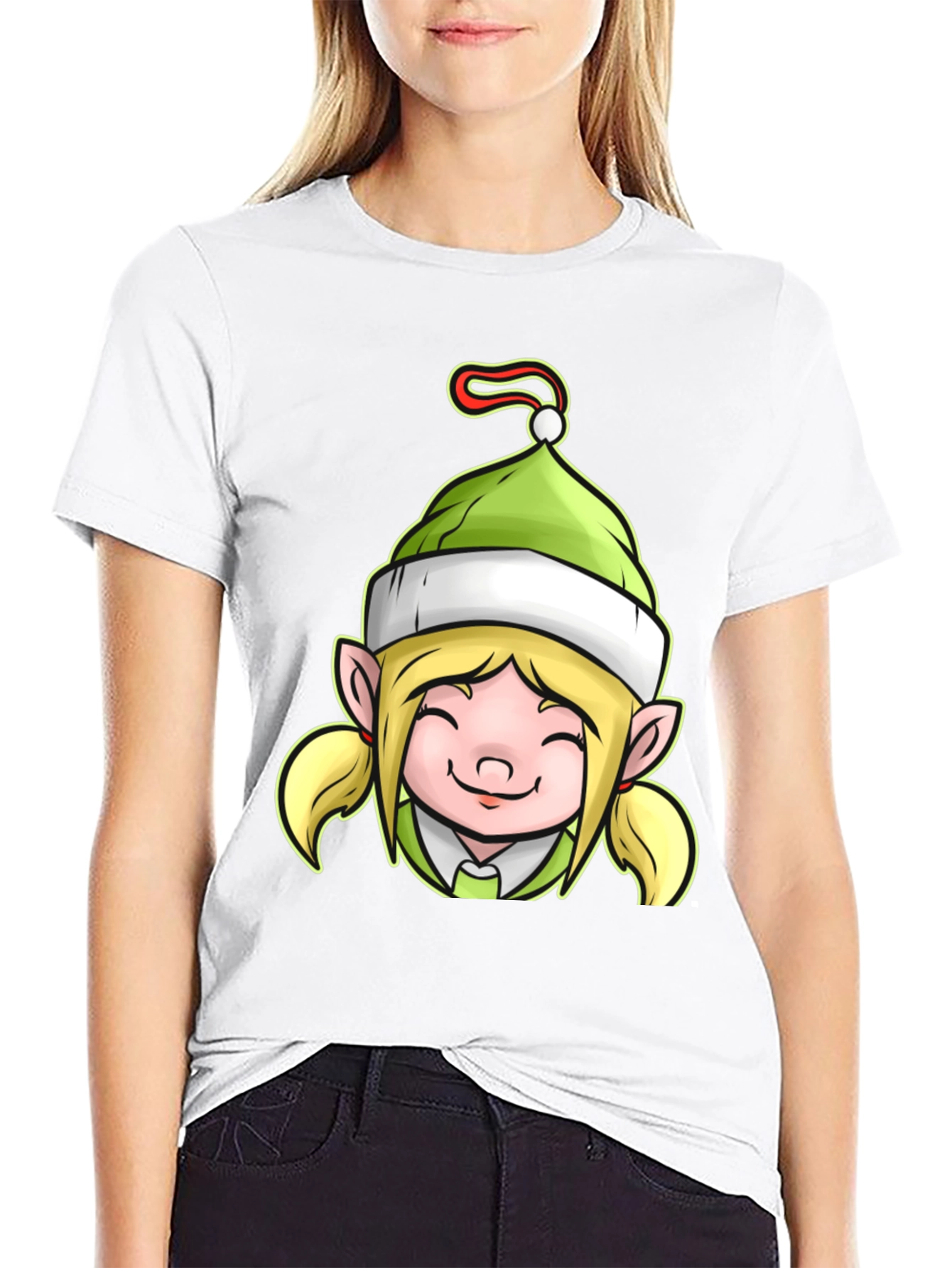 Festive Elf Girl Graphic Tee