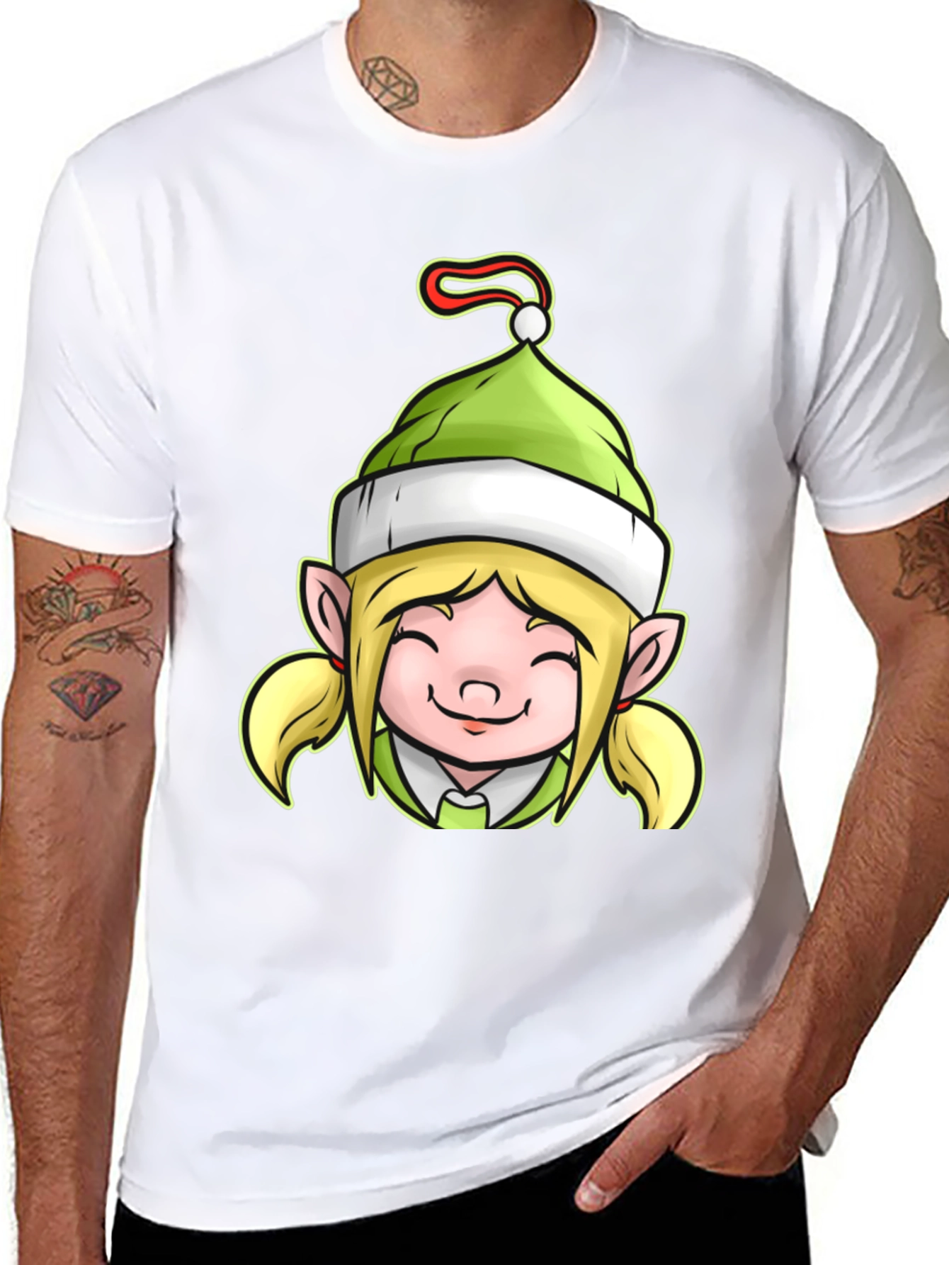 Festive Elf Girl Graphic Tee